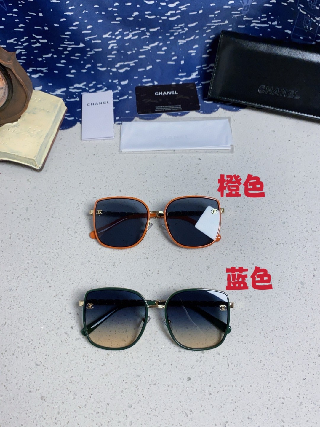  Chanel 香奈儿 2025新品网红同款女士太阳眼镜时尚潮流墨镜开车防紫外线墨镜 新款链条双c 