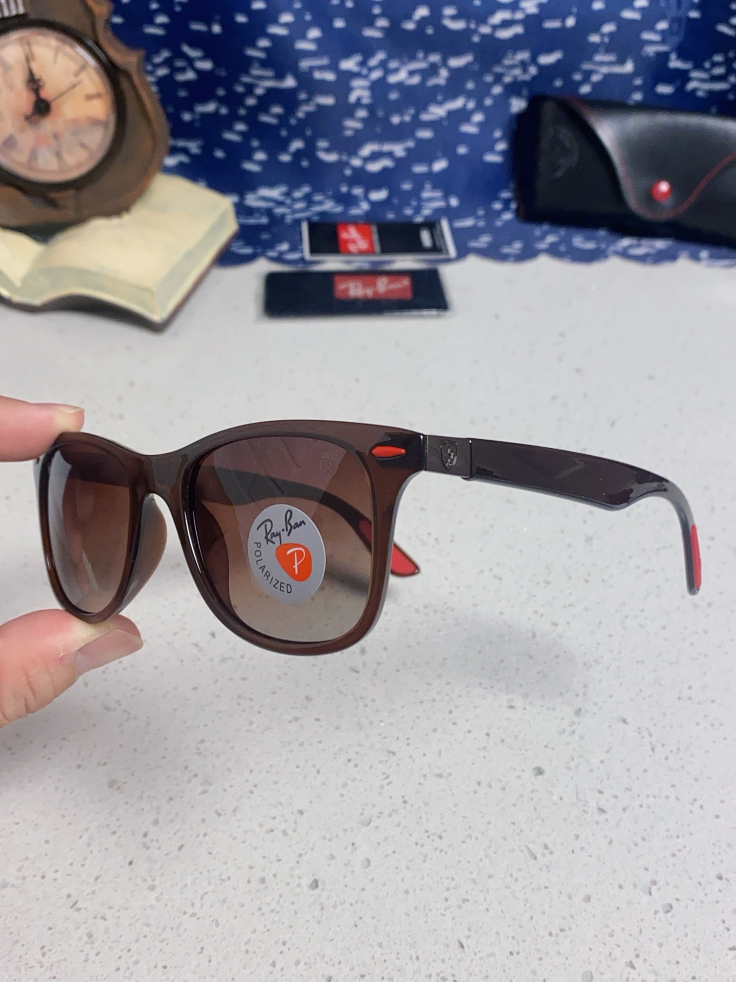  RayBan雷朋法拉利联名 经典款太阳镜墨镜BR4195树脂偏光镜 感防紫外线眼镜