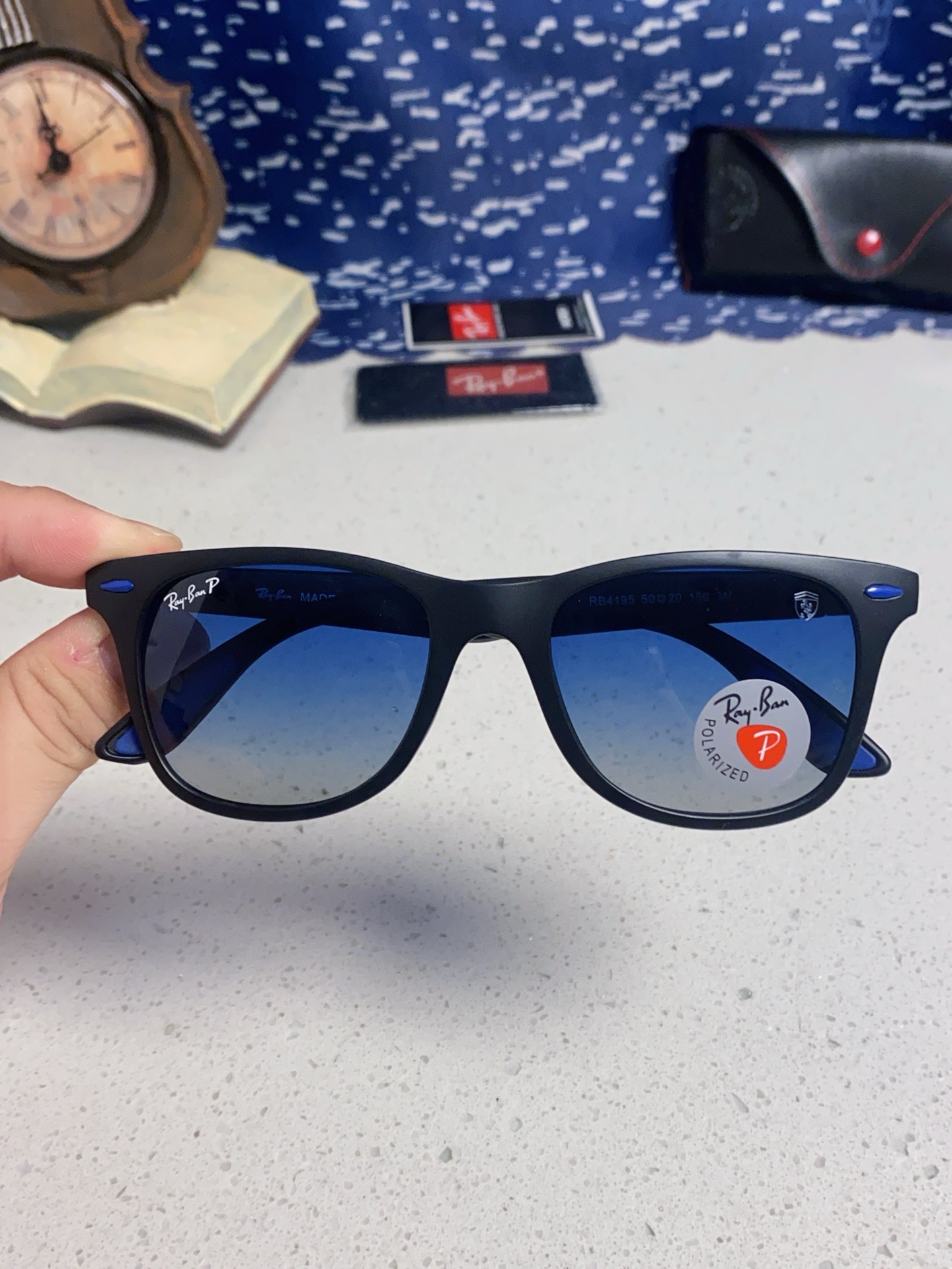  RayBan雷朋法拉利联名 经典款太阳镜墨镜BR4195树脂偏光镜 感防紫外线眼镜