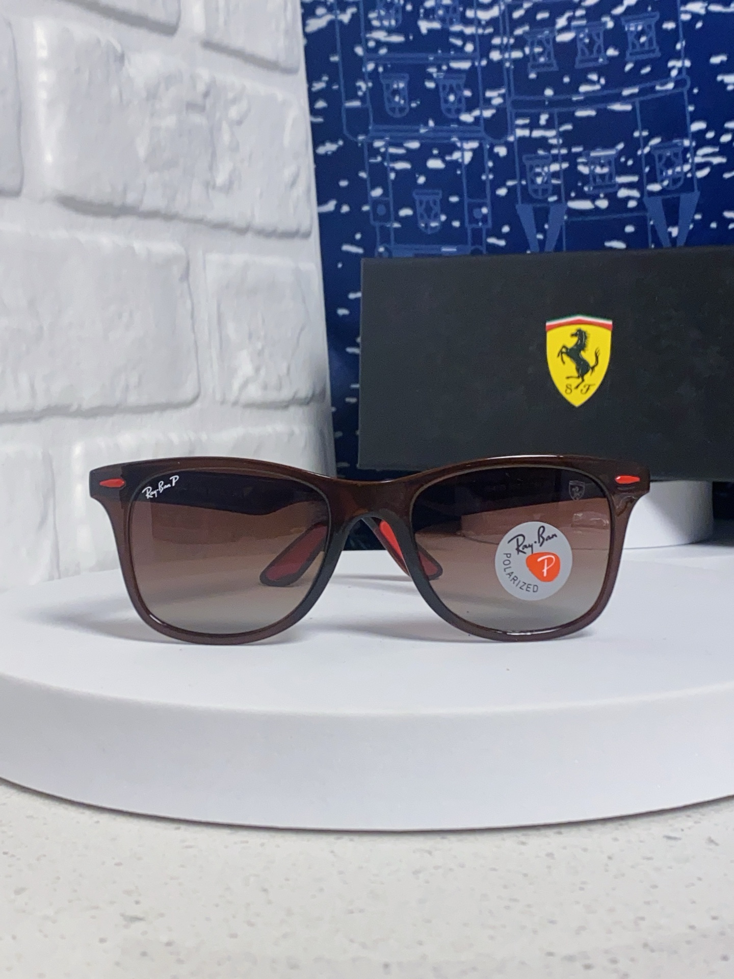  RayBan雷朋法拉利联名 经典款太阳镜墨镜BR4195树脂偏光镜 感防紫外线眼镜