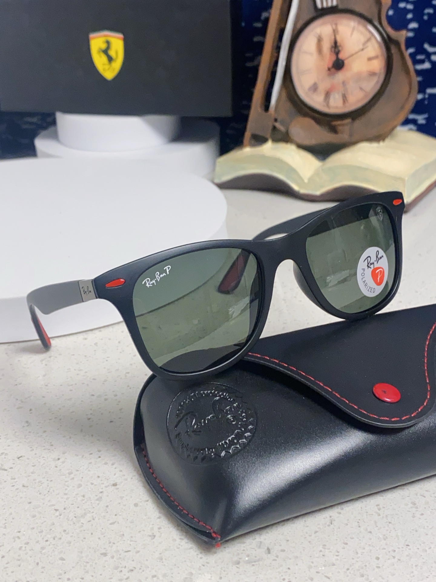  RayBan雷朋法拉利联名 经典款太阳镜墨镜BR4195树脂偏光镜 感防紫外线眼镜