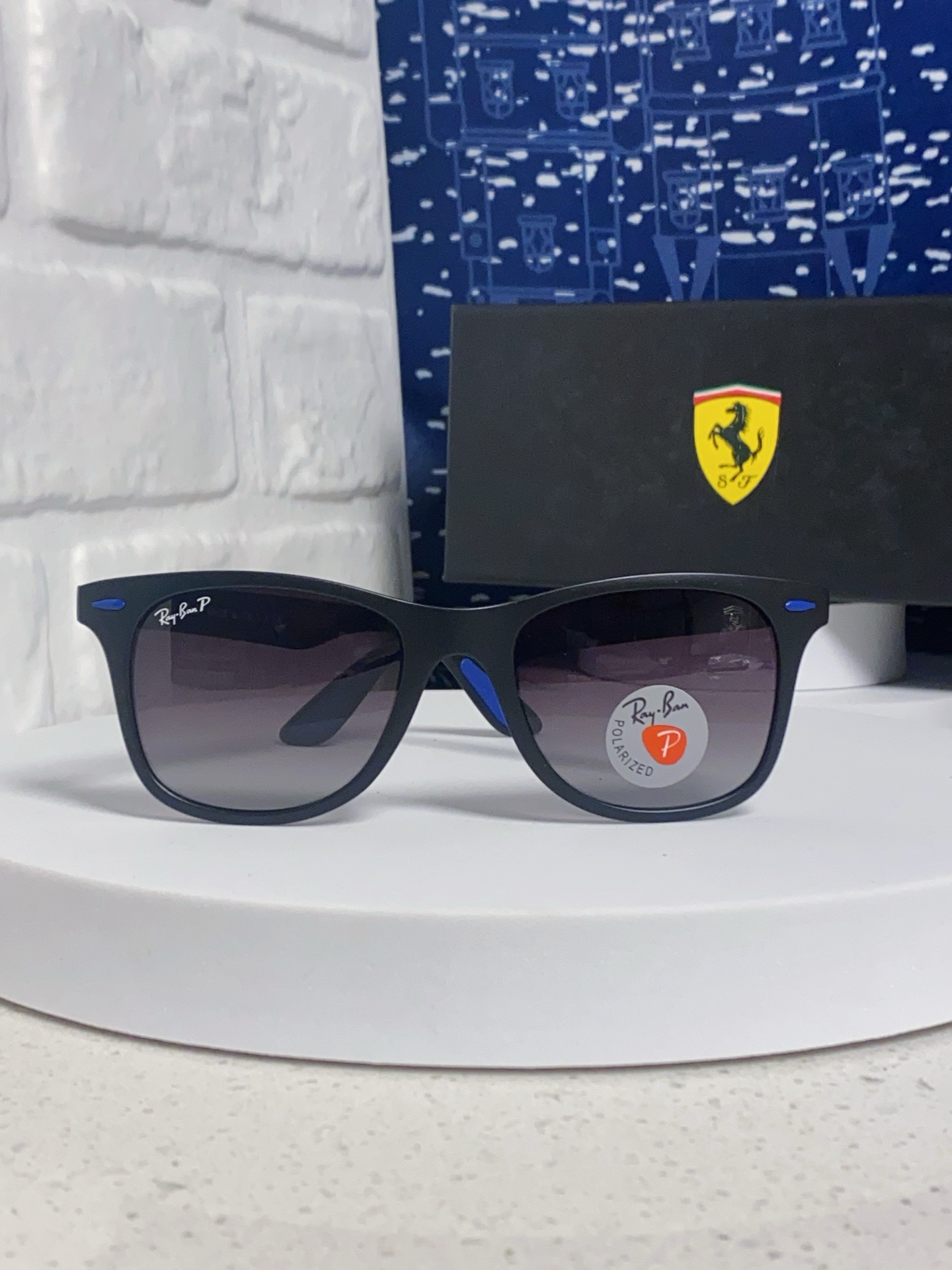  RayBan雷朋法拉利联名 经典款太阳镜墨镜BR4195树脂偏光镜 感防紫外线眼镜