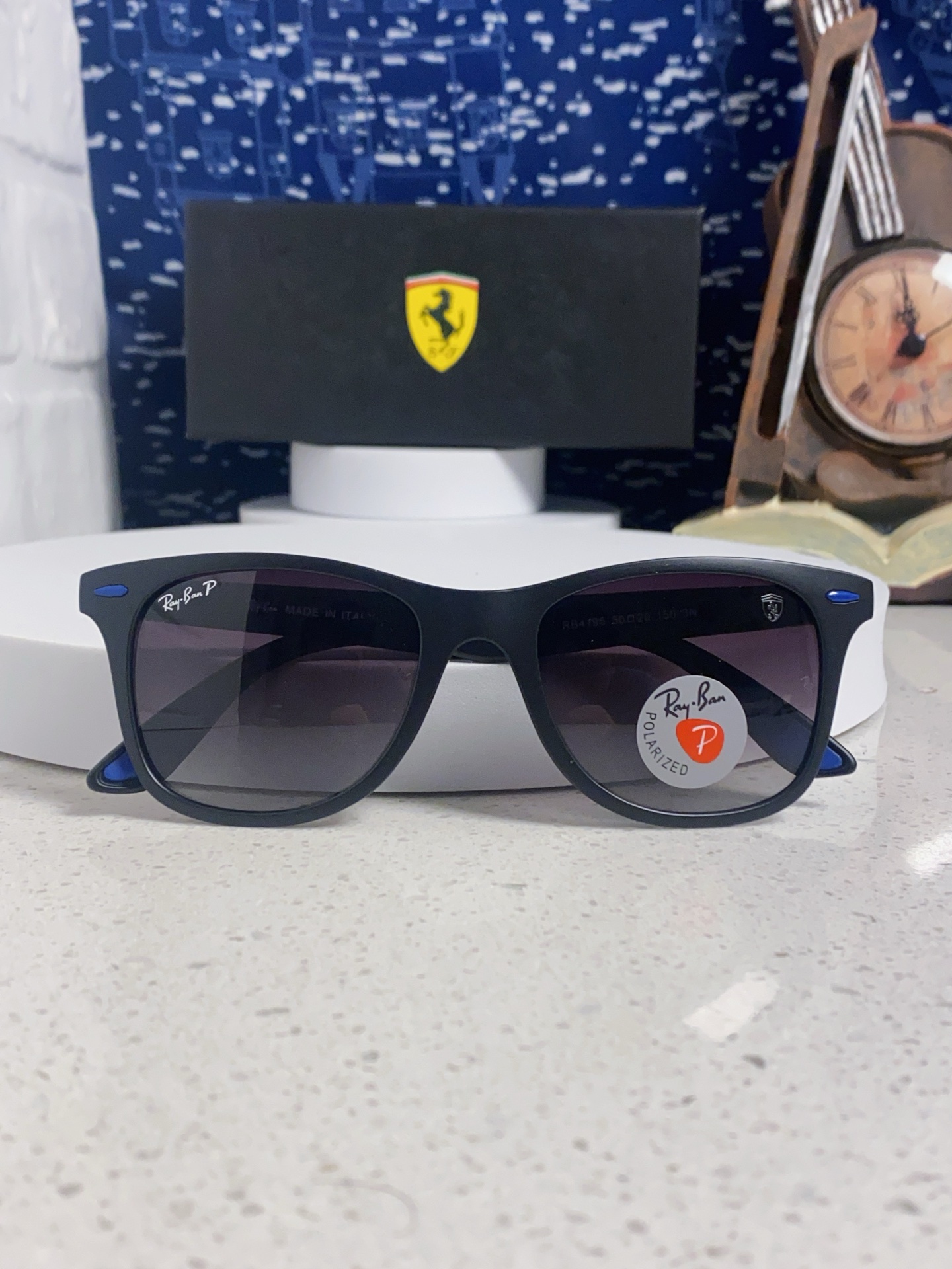  RayBan雷朋法拉利联名 经典款太阳镜墨镜BR4195树脂偏光镜 感防紫外线眼镜