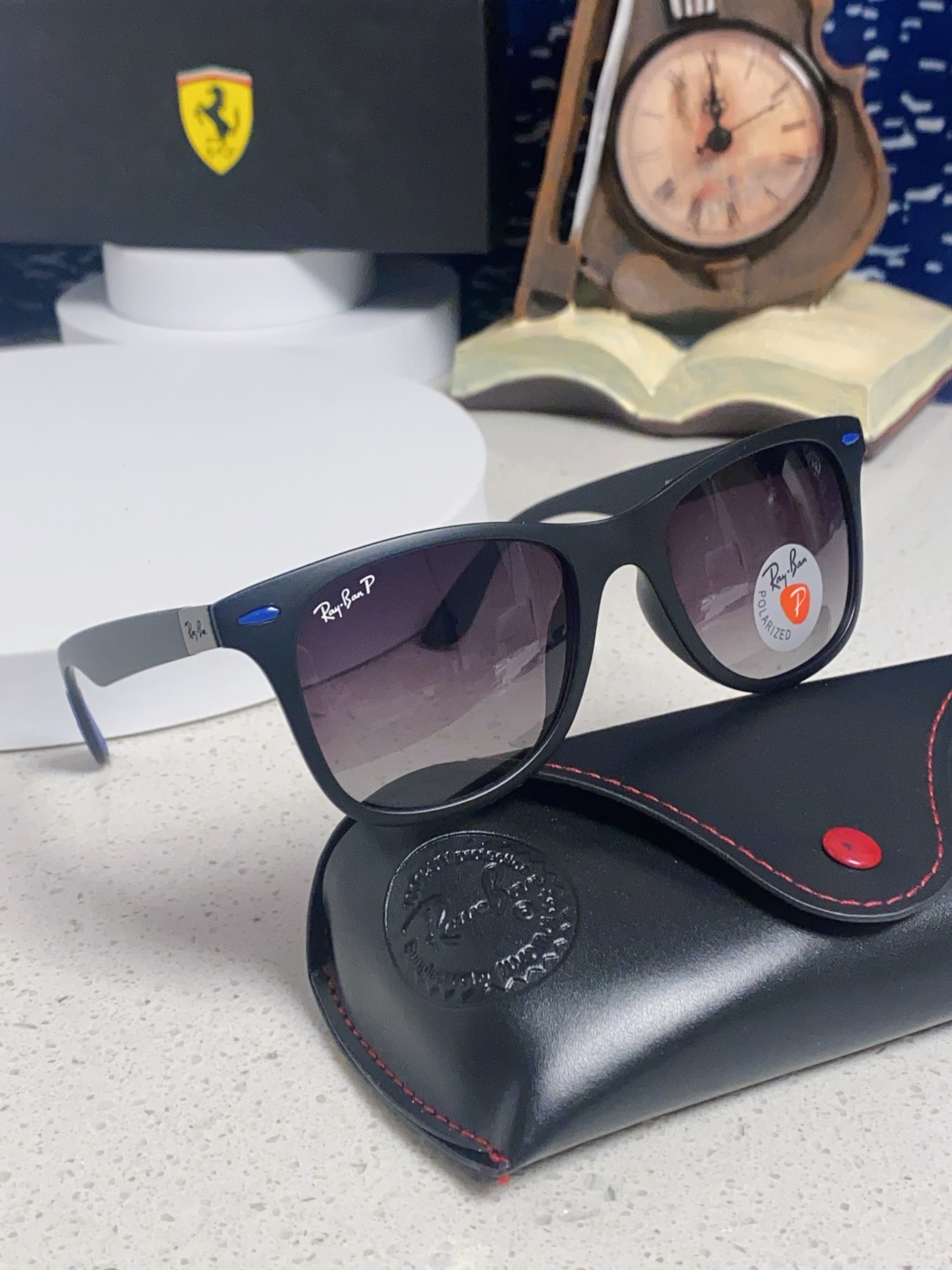  RayBan雷朋法拉利联名 经典款太阳镜墨镜BR4195树脂偏光镜 感防紫外线眼镜