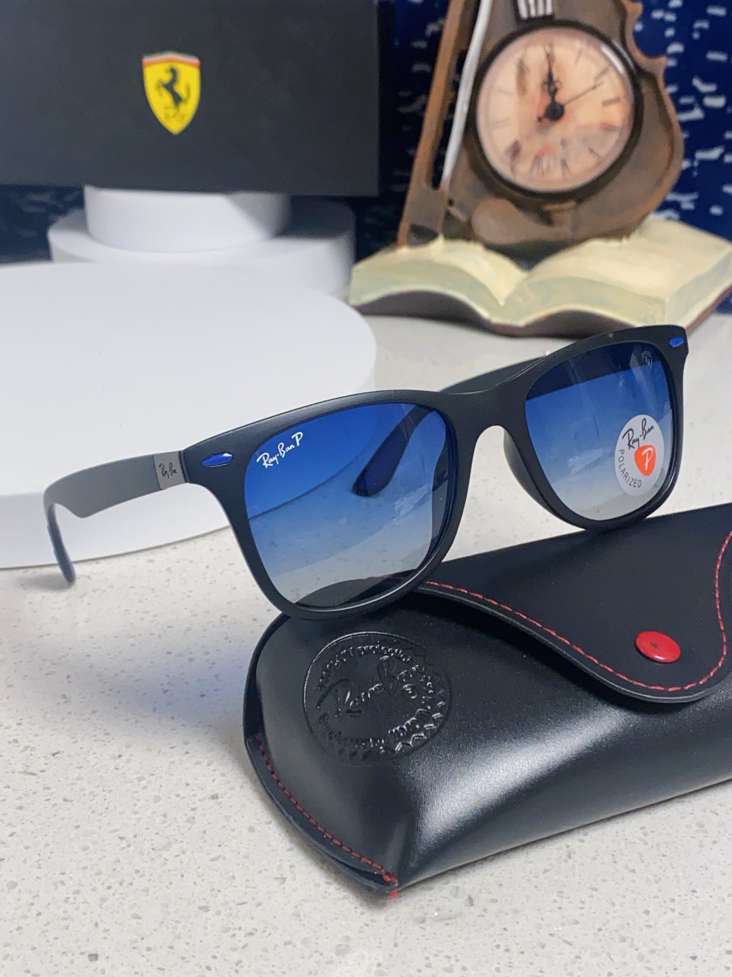  RayBan雷朋法拉利联名 经典款太阳镜墨镜BR4195树脂偏光镜 感防紫外线眼镜