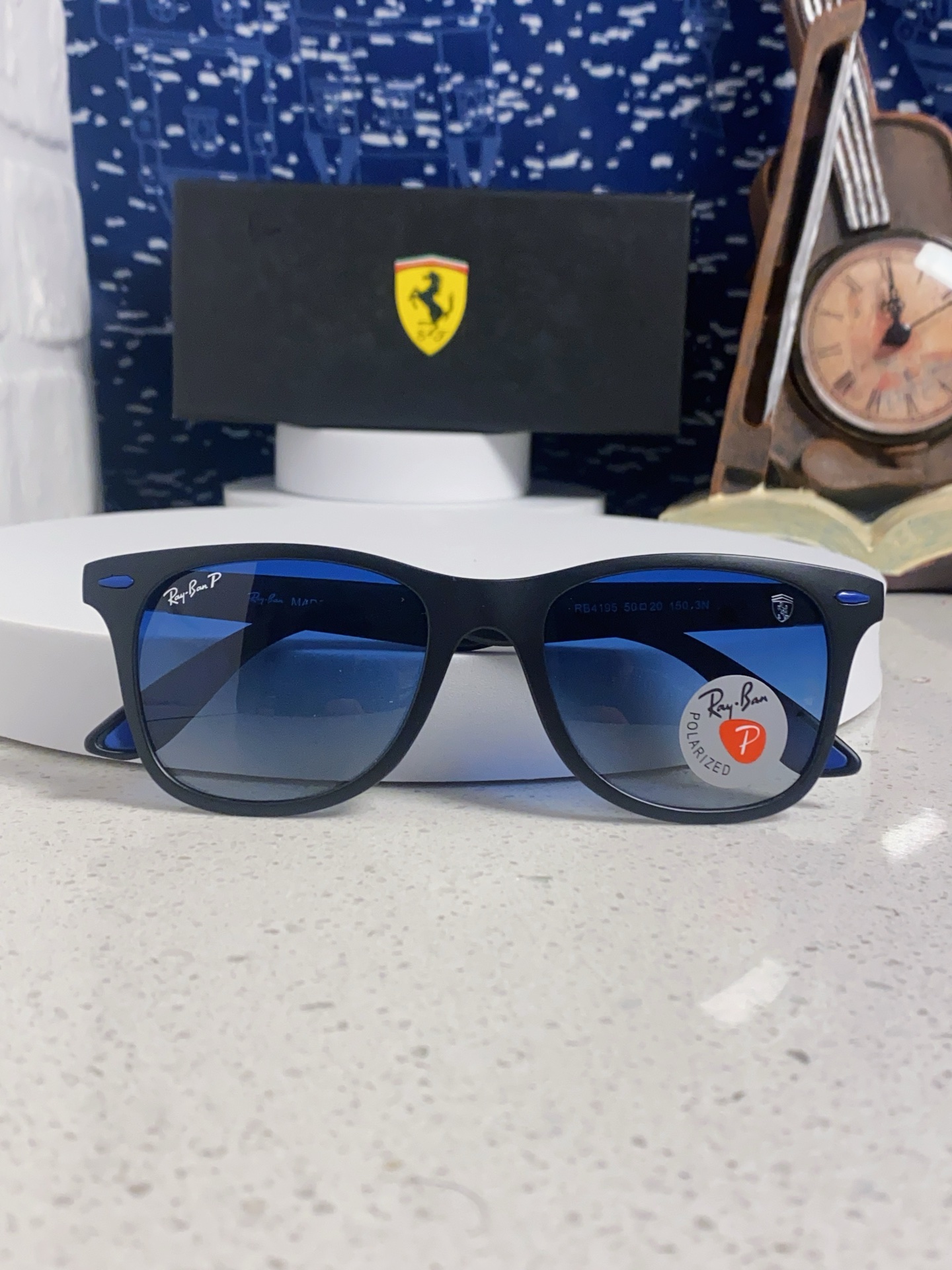  RayBan雷朋法拉利联名 经典款太阳镜墨镜BR4195树脂偏光镜 感防紫外线眼镜