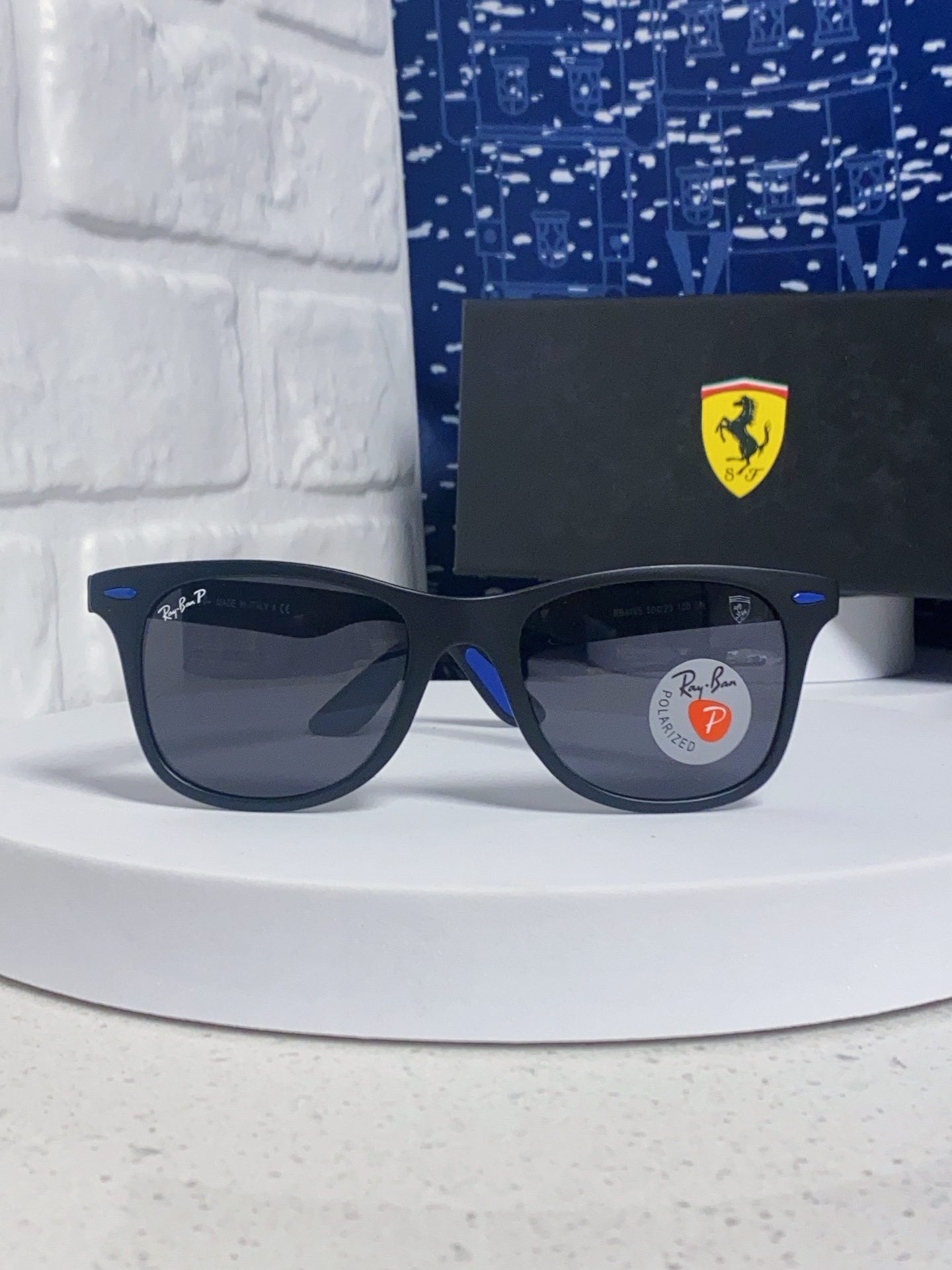  RayBan雷朋法拉利联名 经典款太阳镜墨镜BR4195树脂偏光镜 感防紫外线眼镜