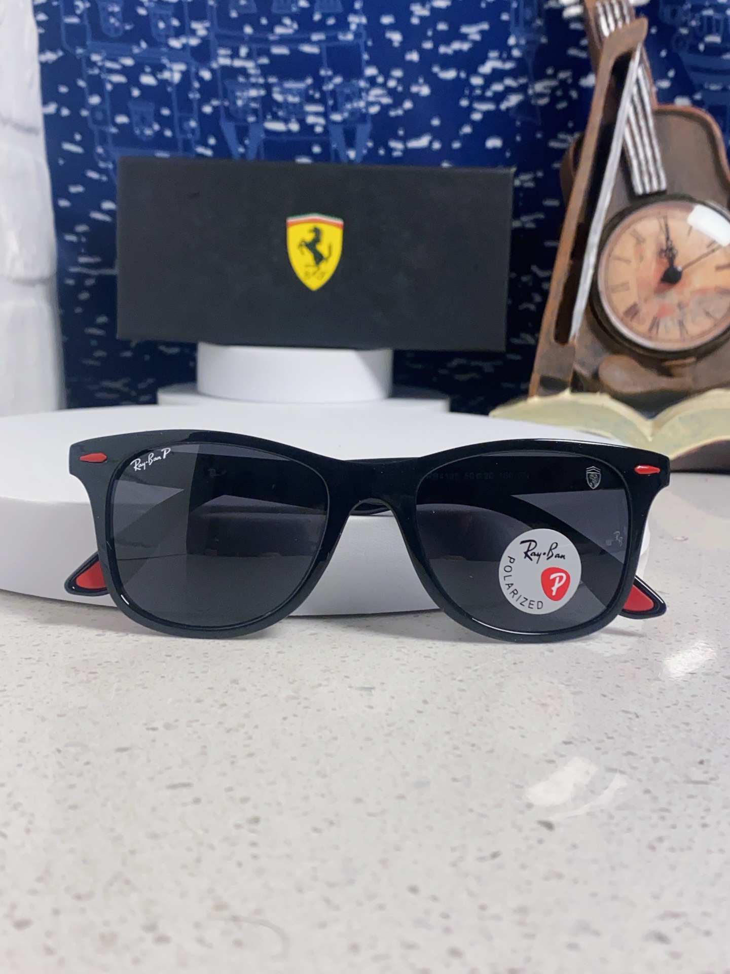  RayBan雷朋法拉利联名 经典款太阳镜墨镜BR4195树脂偏光镜 感防紫外线眼镜