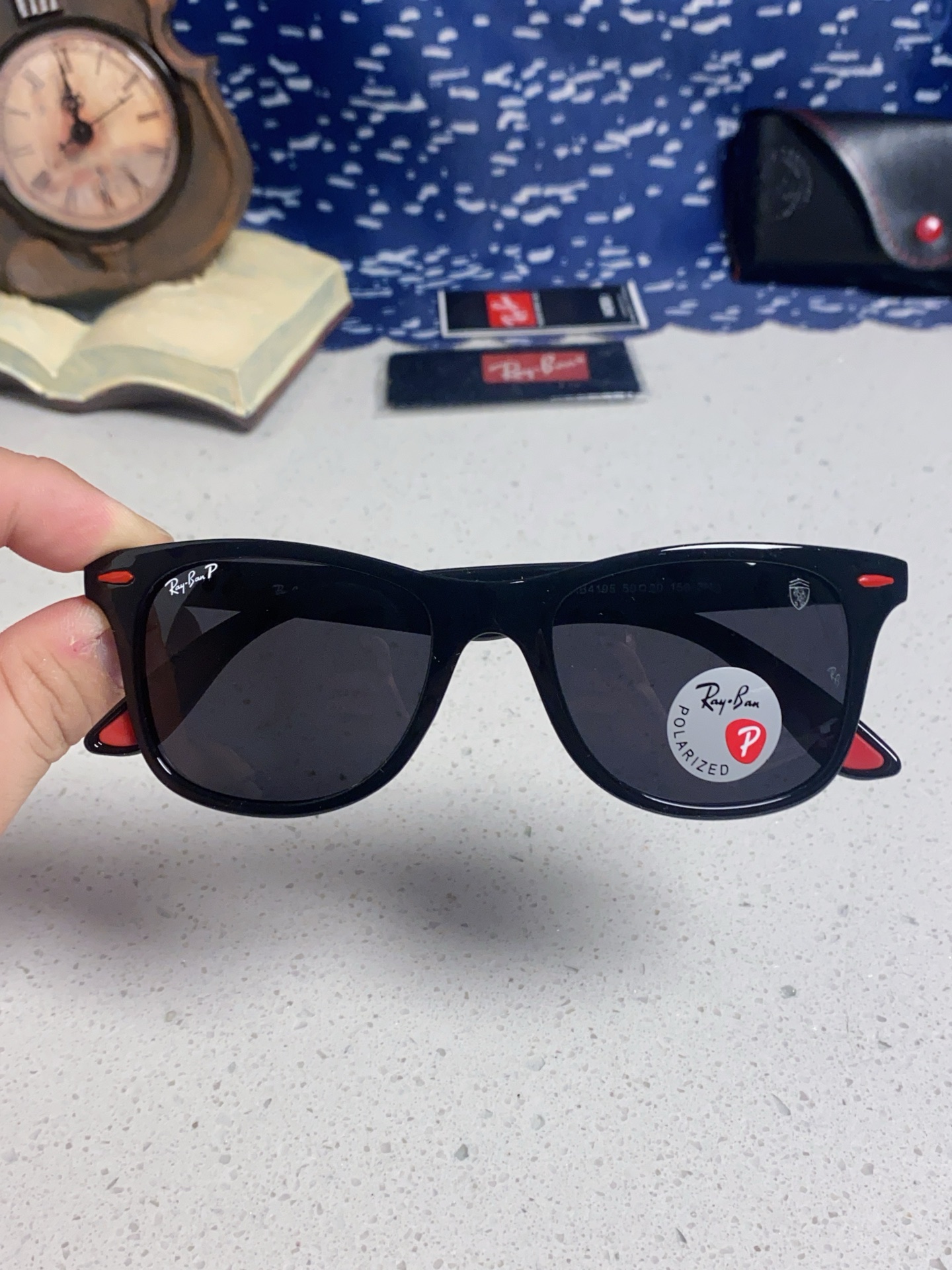  RayBan雷朋法拉利联名 经典款太阳镜墨镜BR4195树脂偏光镜 感防紫外线眼镜