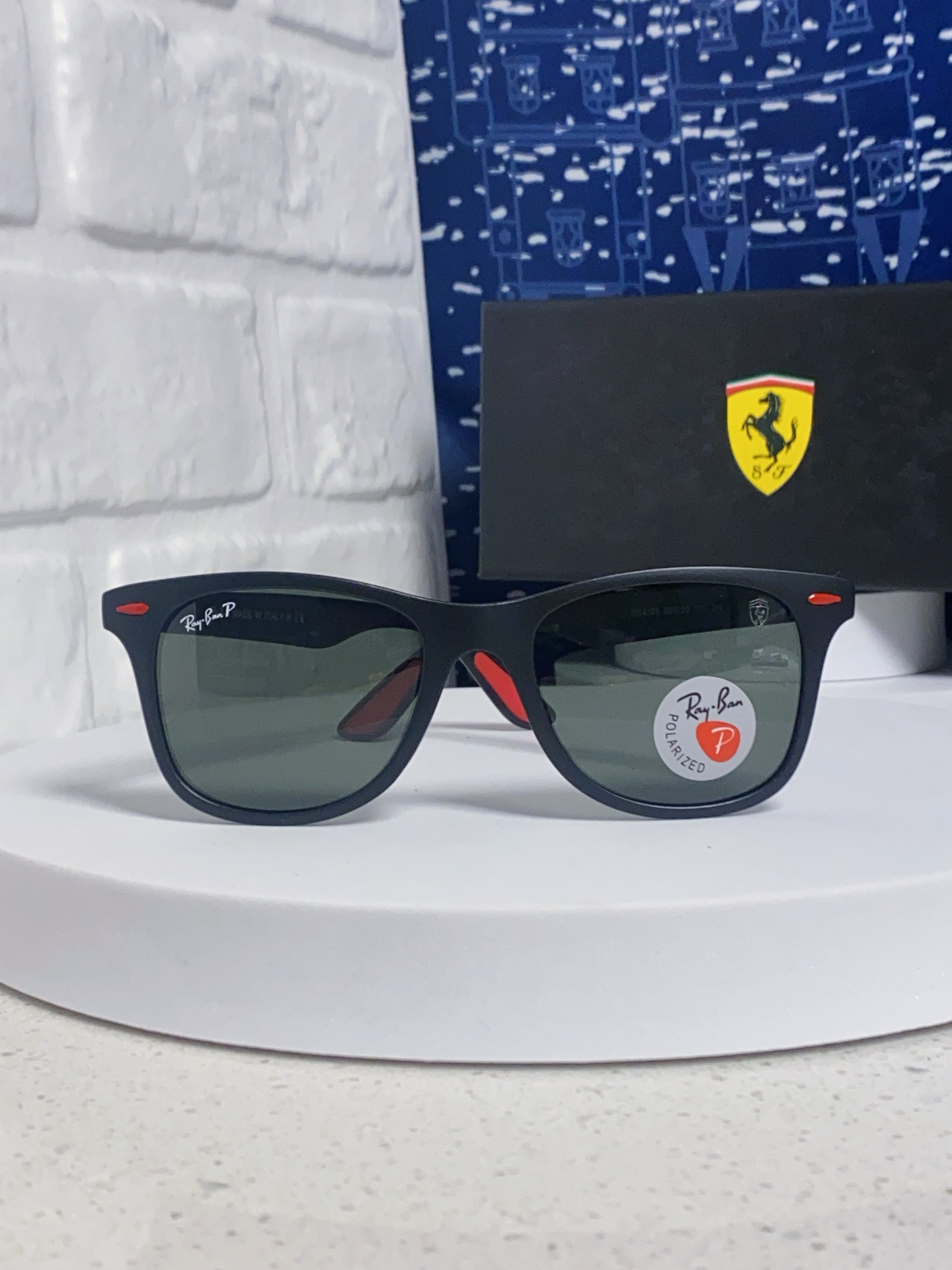  RayBan雷朋法拉利联名 经典款太阳镜墨镜BR4195树脂偏光镜 感防紫外线眼镜