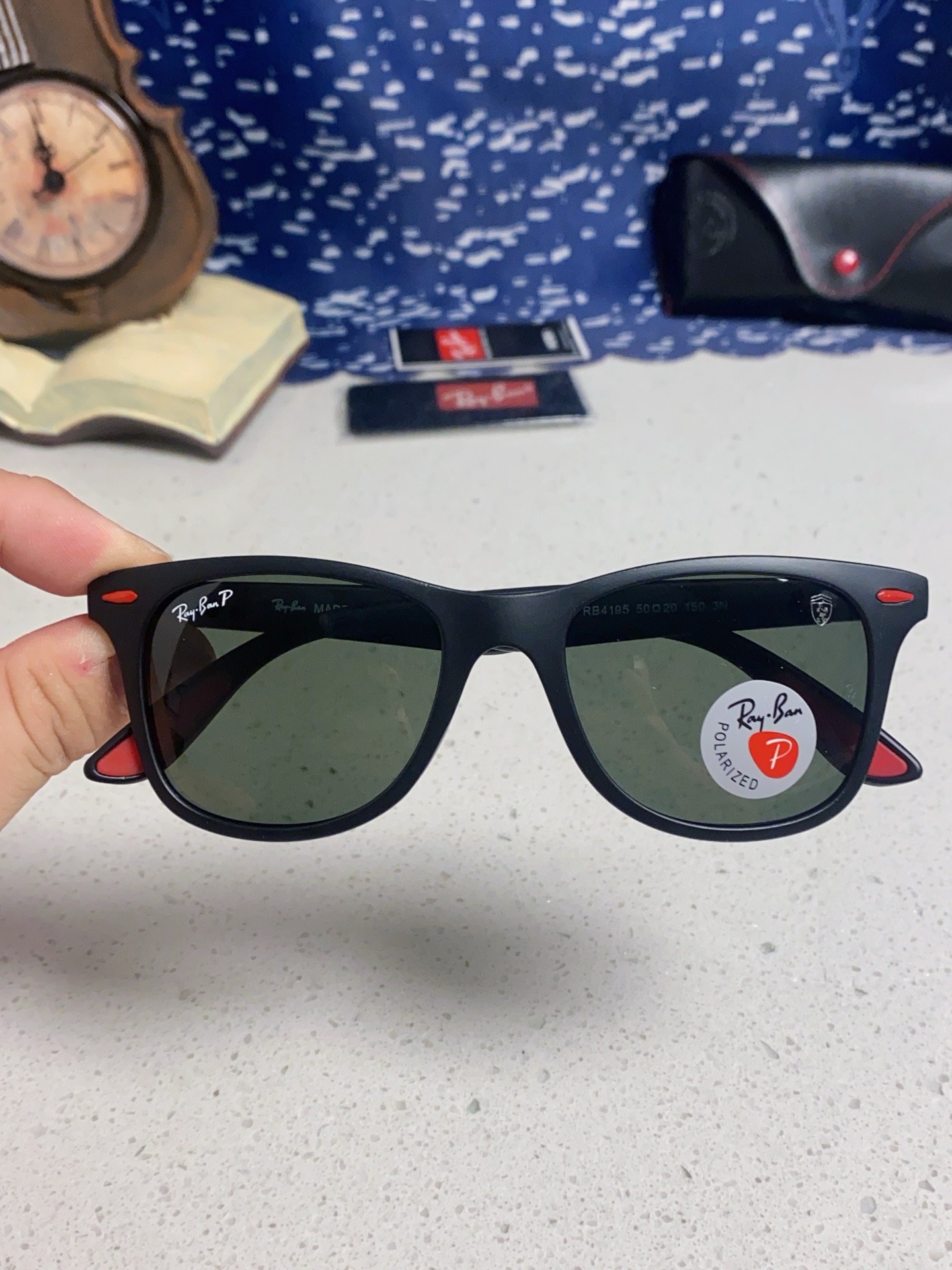  RayBan雷朋法拉利联名 经典款太阳镜墨镜BR4195树脂偏光镜 感防紫外线眼镜