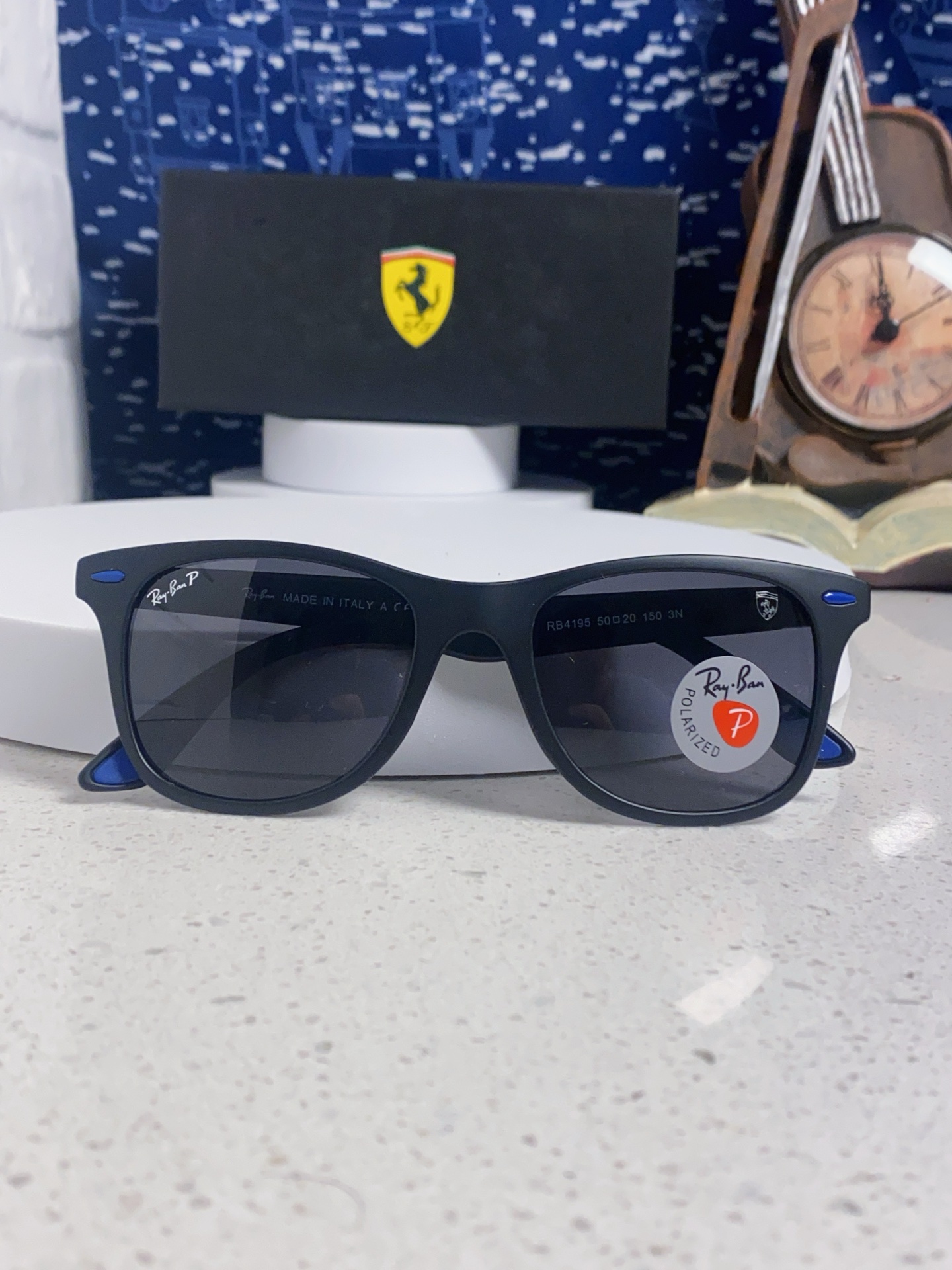  RayBan雷朋法拉利联名 经典款太阳镜墨镜BR4195树脂偏光镜 感防紫外线眼镜
