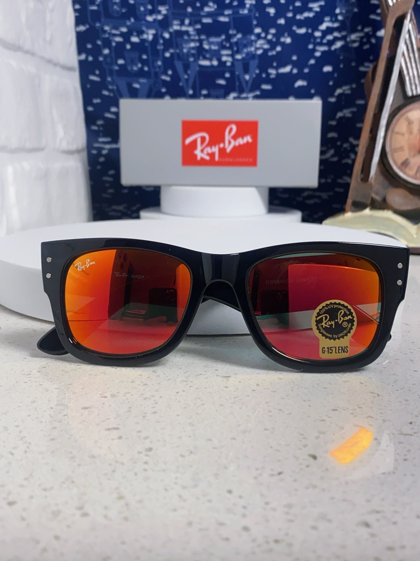  RayBan雷朋墨镜徒步旅行者 方形眼镜粗框男女防晒太阳镜 RB0840