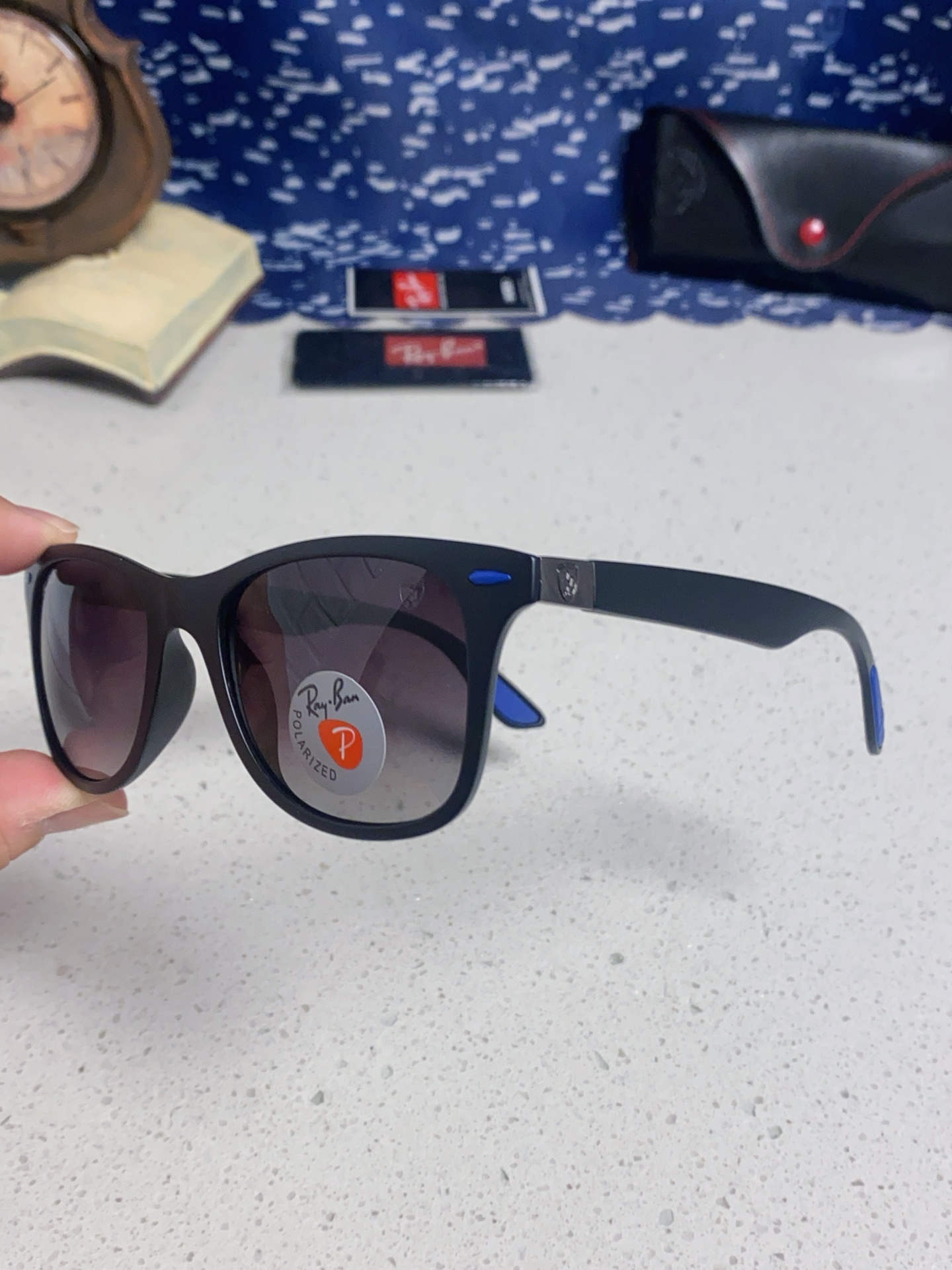  RayBan雷朋法拉利联名 经典款太阳镜墨镜BR4195树脂偏光镜 感防紫外线眼镜