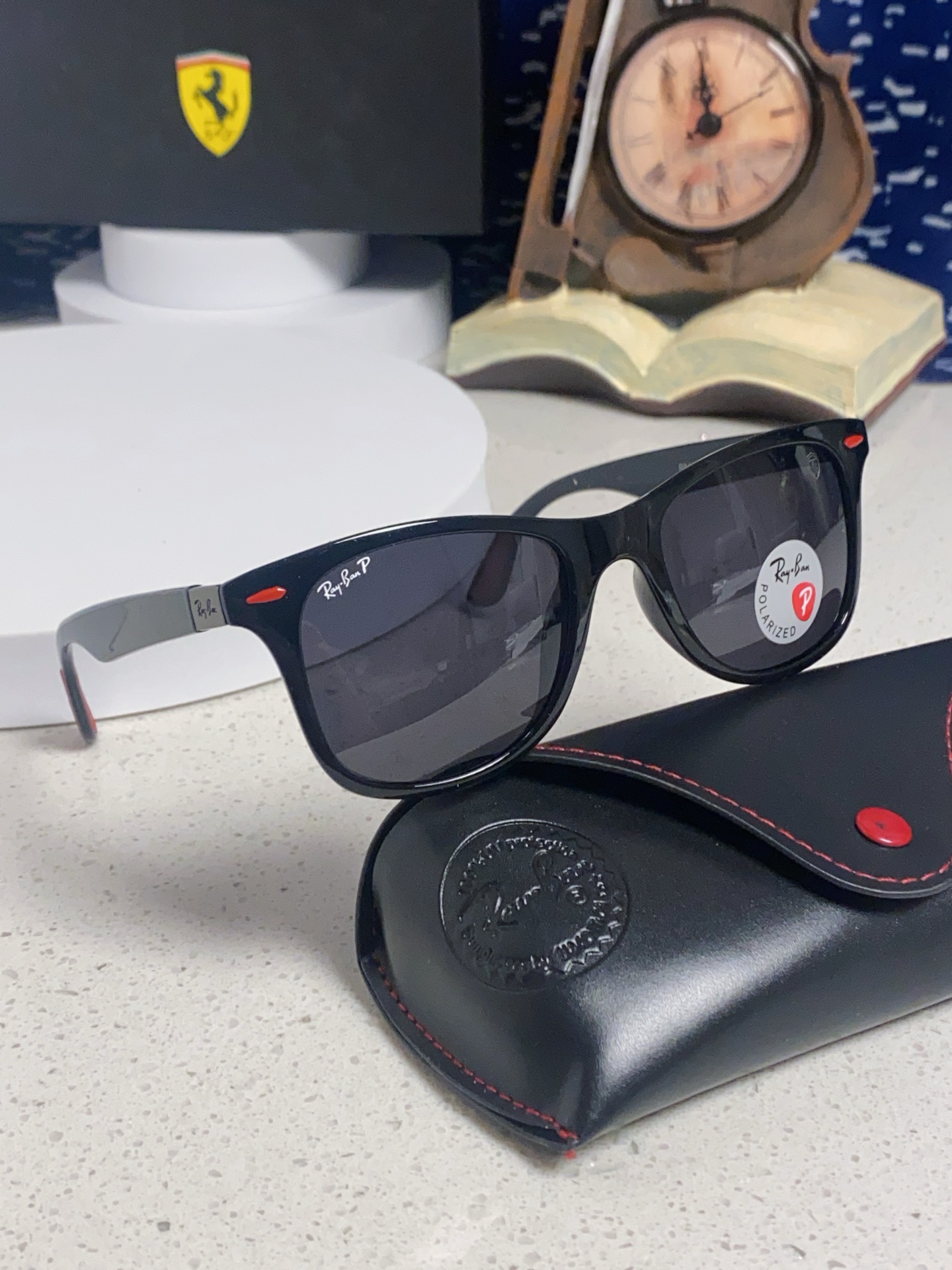  RayBan雷朋法拉利联名 经典款太阳镜墨镜BR4195树脂偏光镜 感防紫外线眼镜