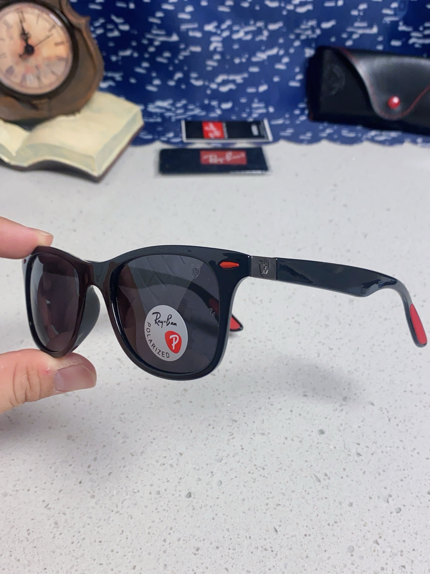  RayBan雷朋法拉利联名 经典款太阳镜墨镜BR4195树脂偏光镜 感防紫外线眼镜