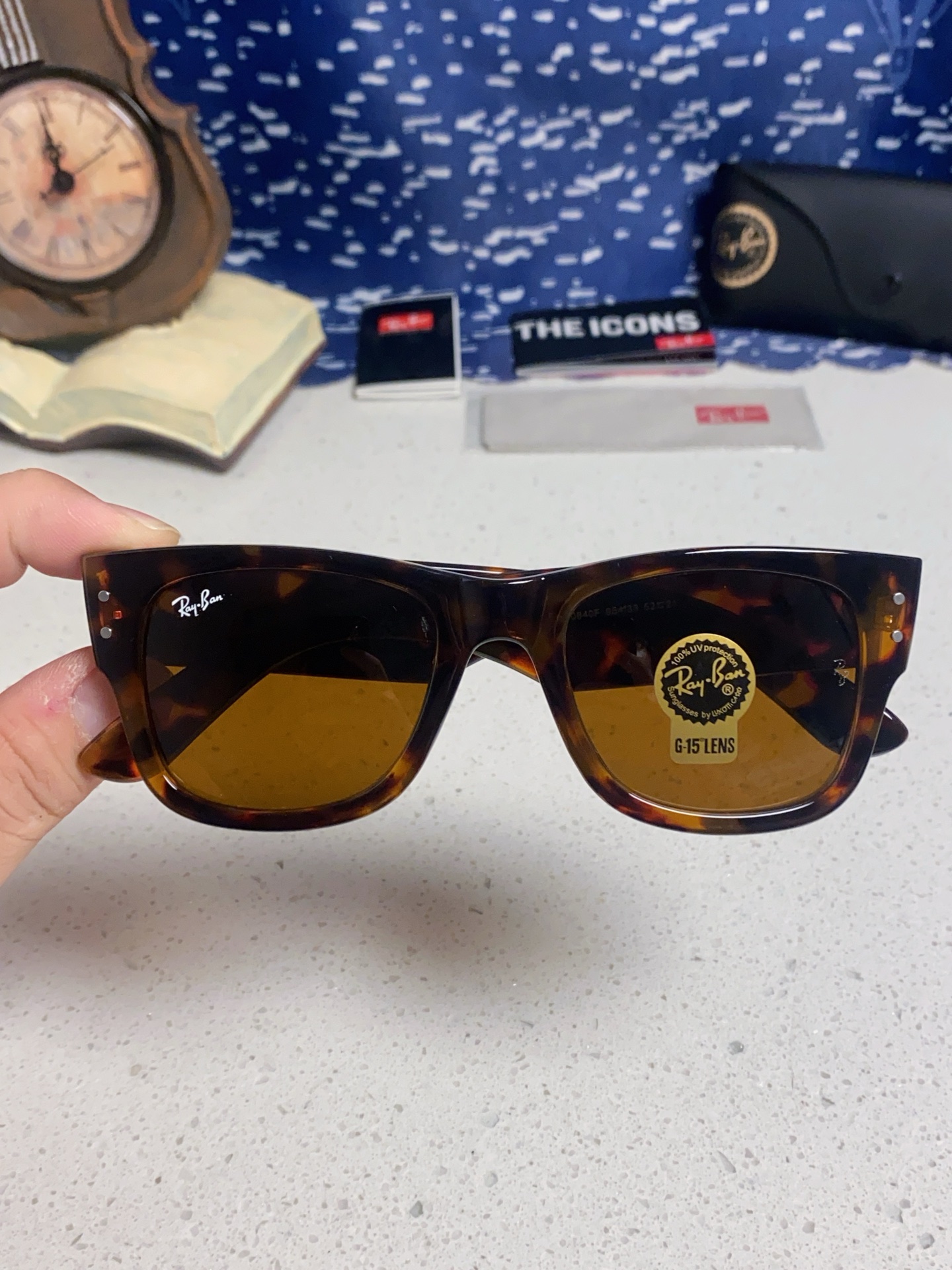  RayBan雷朋墨镜徒步旅行者 方形眼镜粗框男女防晒太阳镜 RB0840