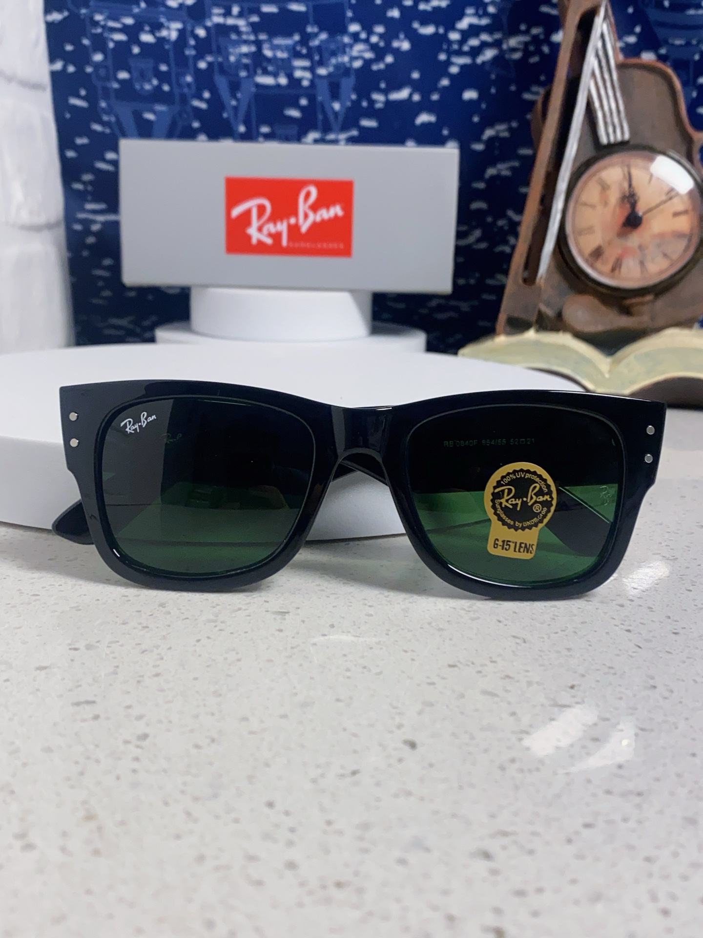  RayBan雷朋墨镜徒步旅行者 方形眼镜粗框男女防晒太阳镜 RB0840