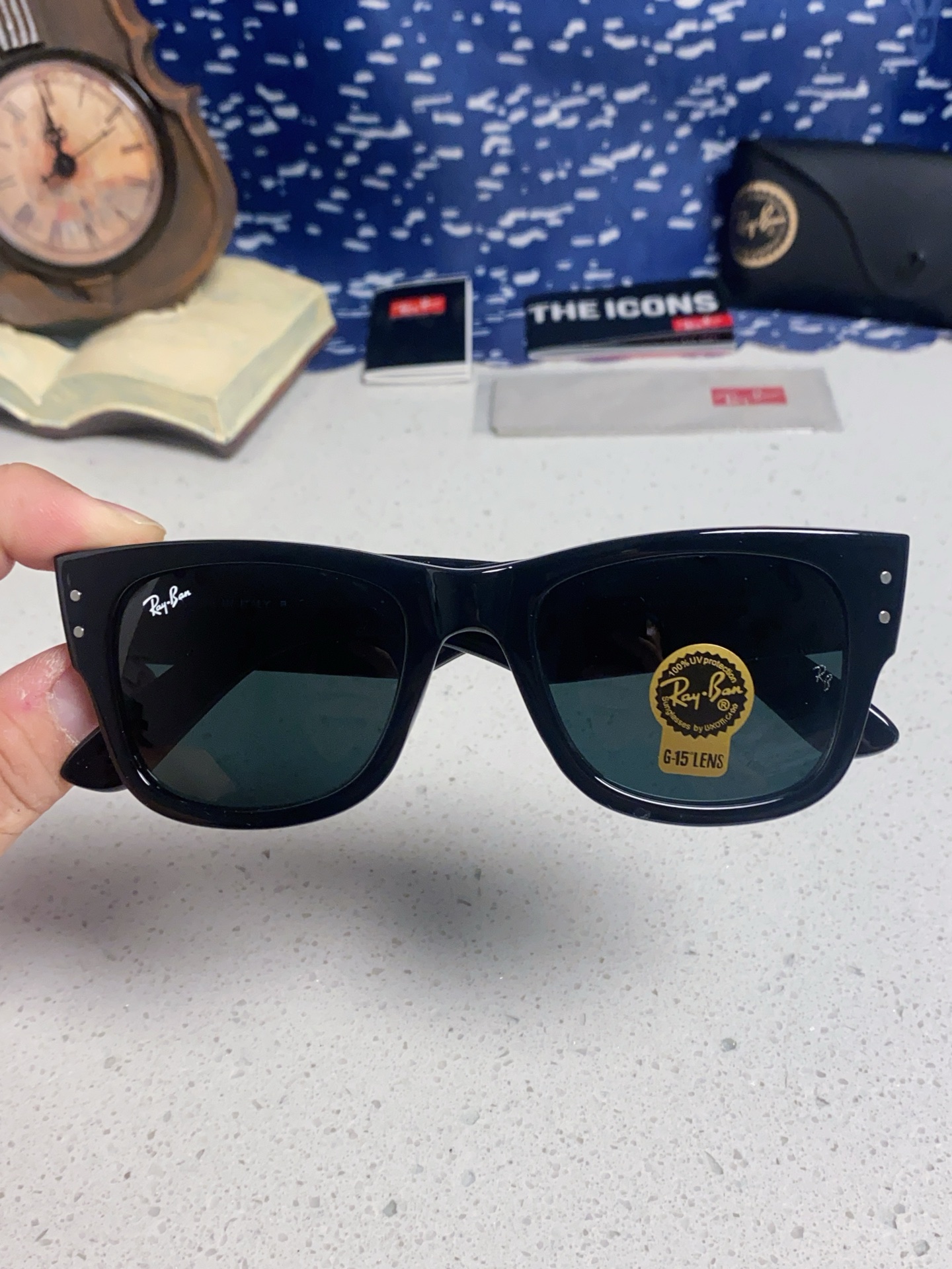  RayBan雷朋墨镜徒步旅行者 方形眼镜粗框男女防晒太阳镜 RB0840