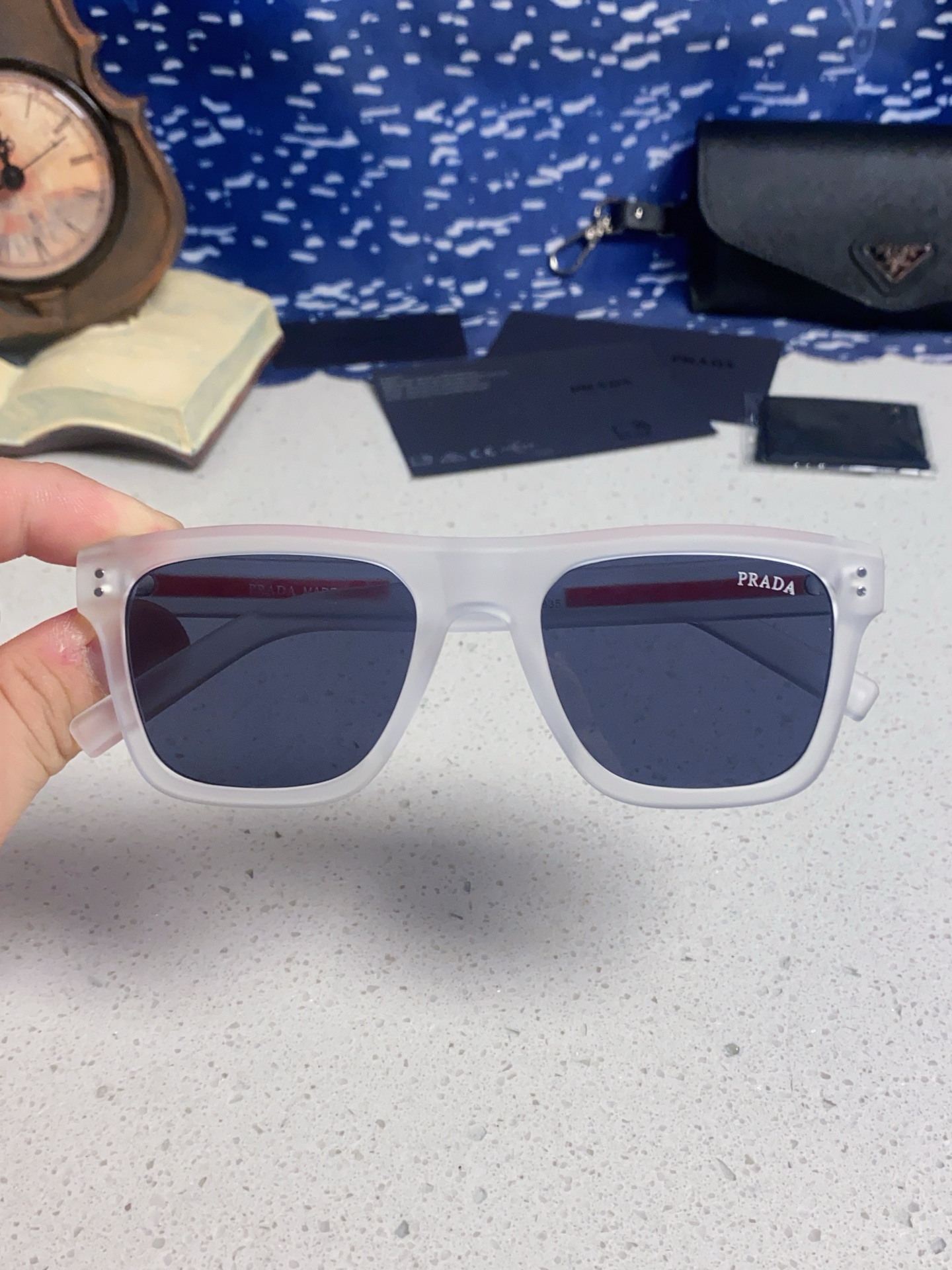 Prada普拉达 2025款欧美高端男方框简约休闲太阳眼欧洲站博主开车超轻运动墨镜