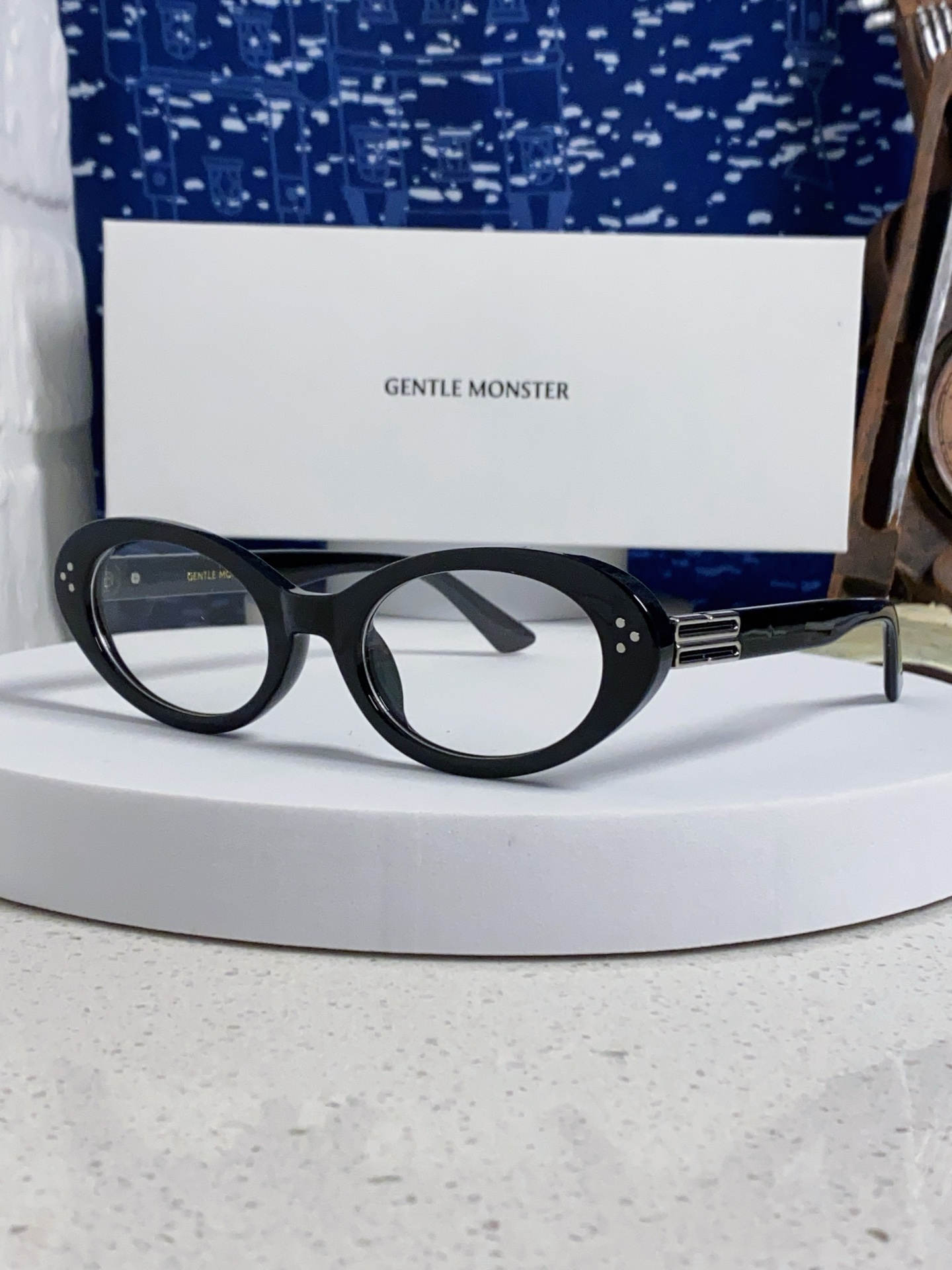  Gentle Moster(GM) 2025新款复古椭圆猫眼黑框素颜欧美风可配度数近视眼镜方圆脸显瘦女