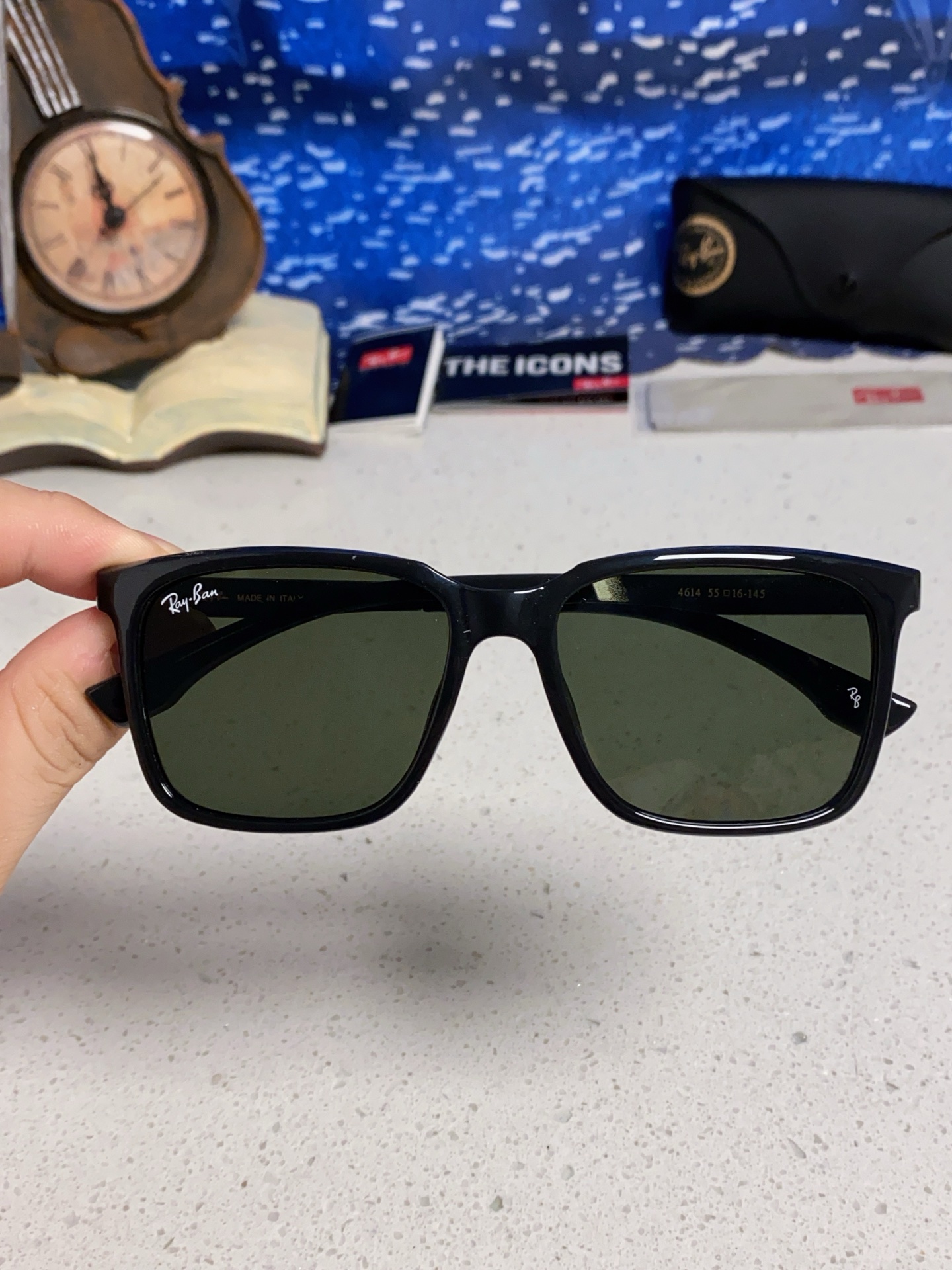 RayBan雷朋 2025新款大框男女太阳眼镜方框防紫外线大脸韩版网红墨镜 男女通用款 简约时尚 RB4