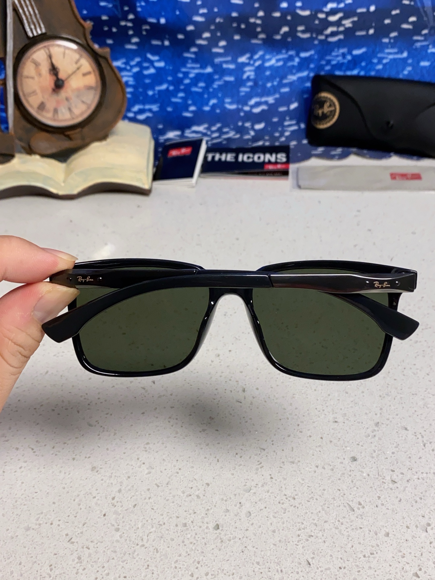 RayBan雷朋 2025新款大框男女太阳眼镜方框防紫外线大脸韩版网红墨镜 男女通用款 简约时尚 RB4