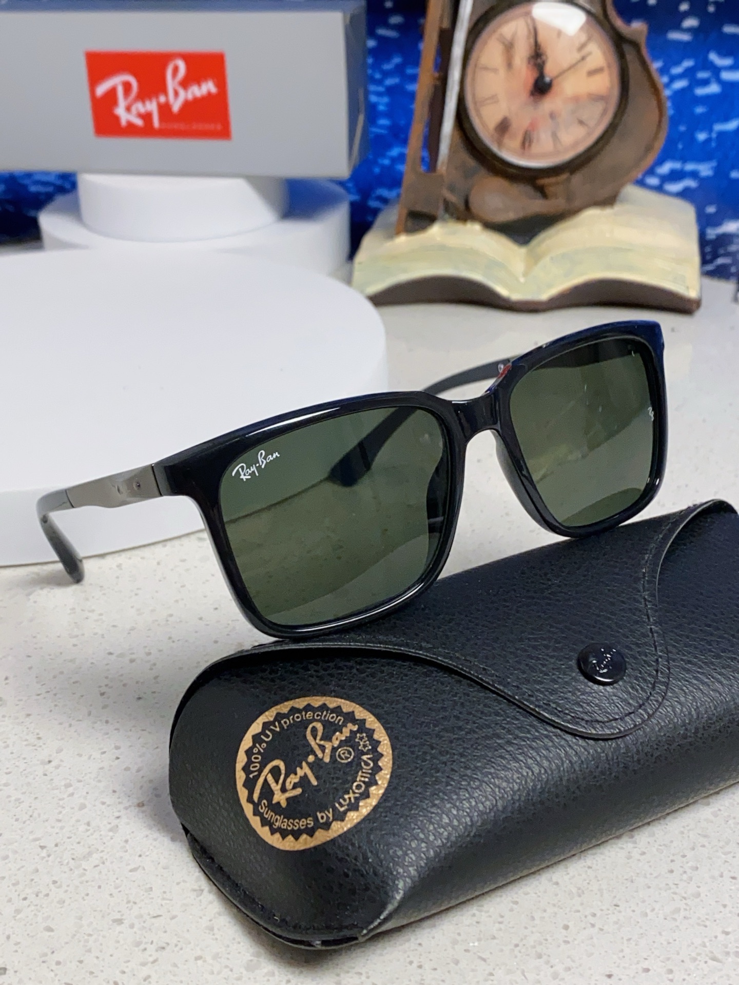 RayBan雷朋 2025新款大框男女太阳眼镜方框防紫外线大脸韩版网红墨镜 男女通用款 简约时尚 RB4