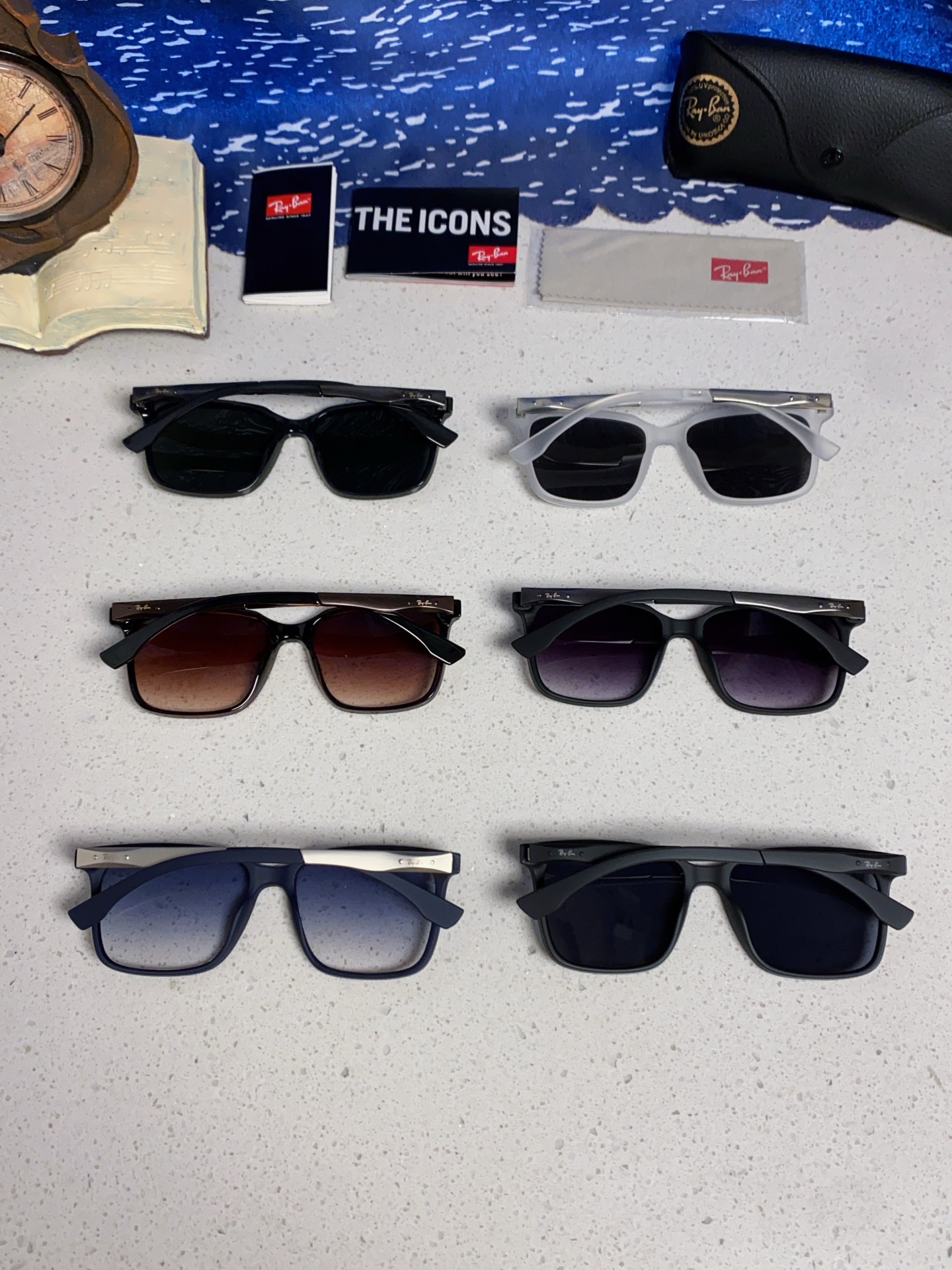 RayBan雷朋 2025新款大框男女太阳眼镜方框防紫外线大脸韩版网红墨镜 男女通用款 简约时尚 RB4