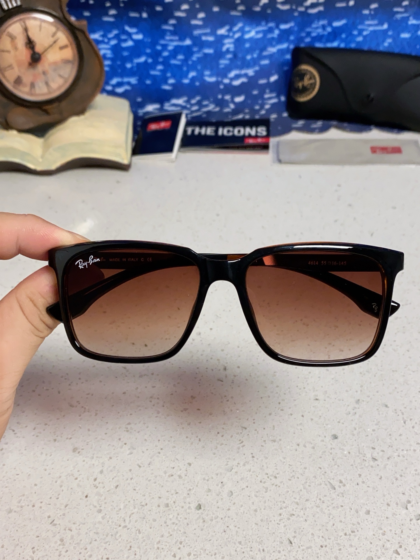 RayBan雷朋 2025新款大框男女太阳眼镜方框防紫外线大脸韩版网红墨镜 男女通用款 简约时尚 RB4