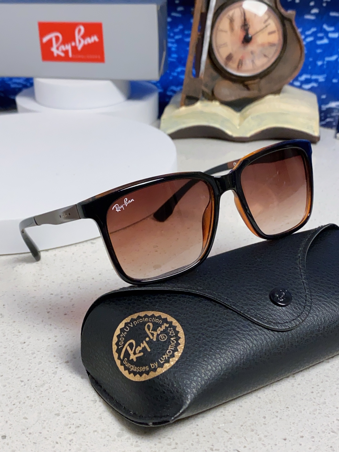 RayBan雷朋 2025新款大框男女太阳眼镜方框防紫外线大脸韩版网红墨镜 男女通用款 简约时尚 RB4