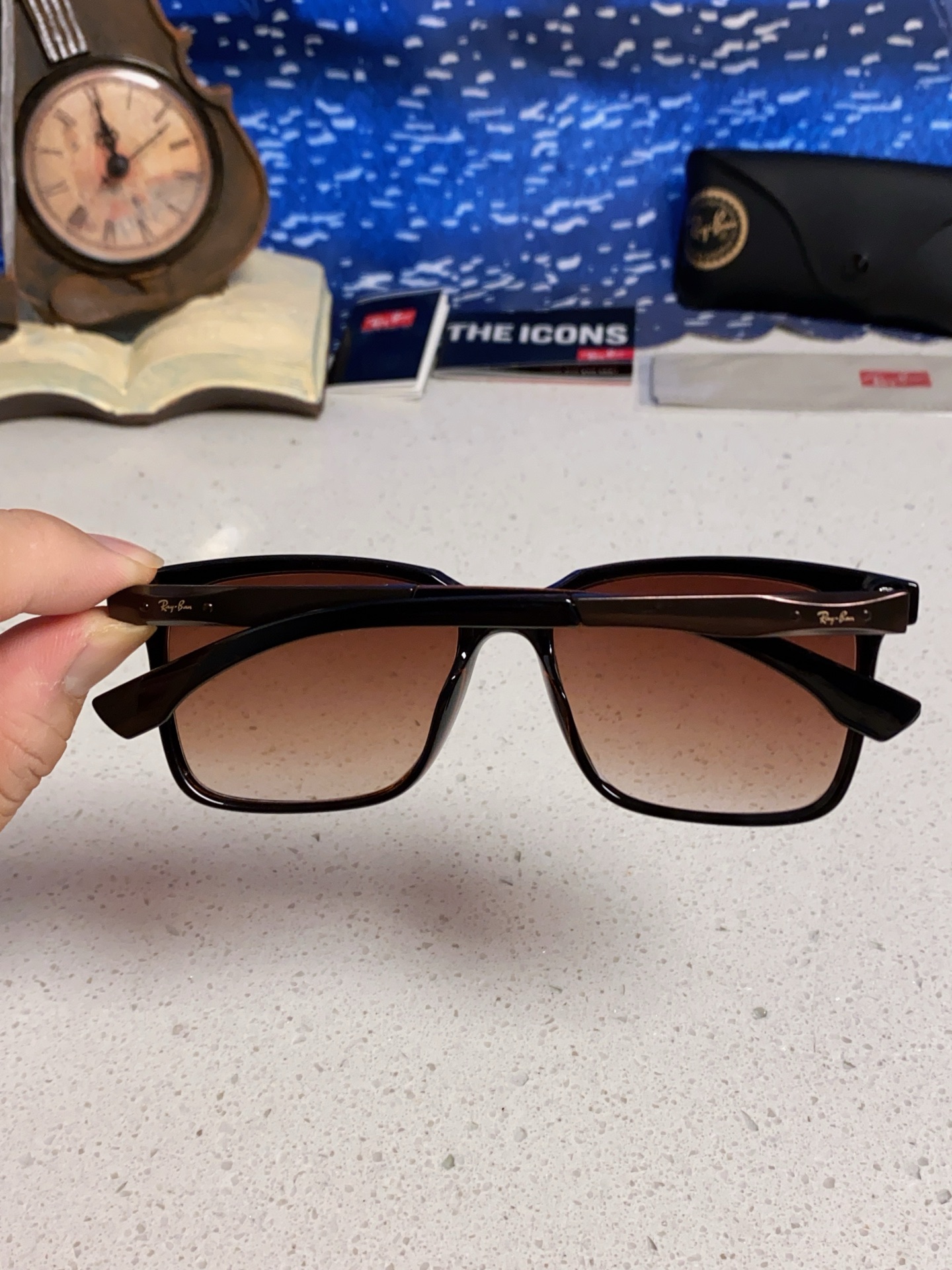 RayBan雷朋 2025新款大框男女太阳眼镜方框防紫外线大脸韩版网红墨镜 男女通用款 简约时尚 RB4