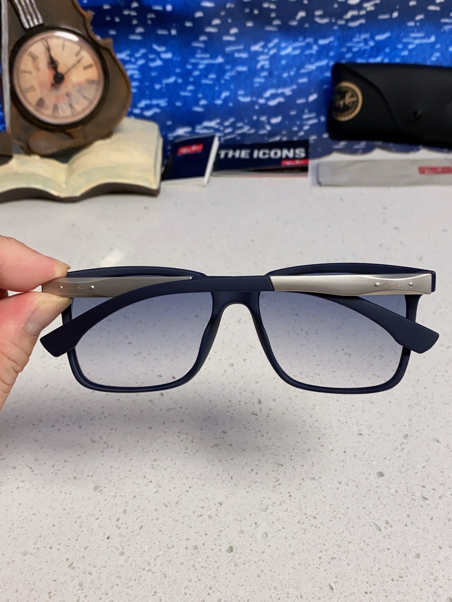 RayBan雷朋 2025新款大框男女太阳眼镜方框防紫外线大脸韩版网红墨镜 男女通用款 简约时尚 RB4