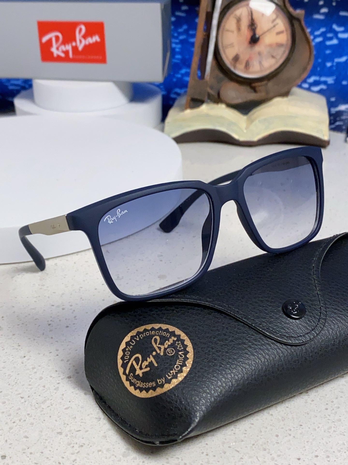 RayBan雷朋 2025新款大框男女太阳眼镜方框防紫外线大脸韩版网红墨镜 男女通用款 简约时尚 RB4