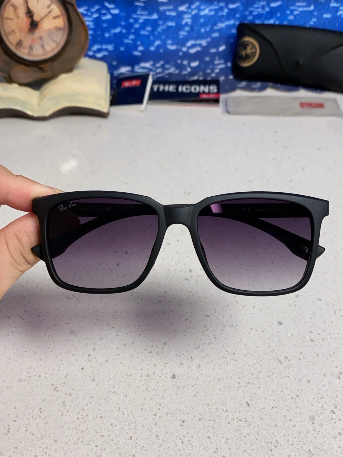 RayBan雷朋 2025新款大框男女太阳眼镜方框防紫外线大脸韩版网红墨镜 男女通用款 简约时尚 RB4