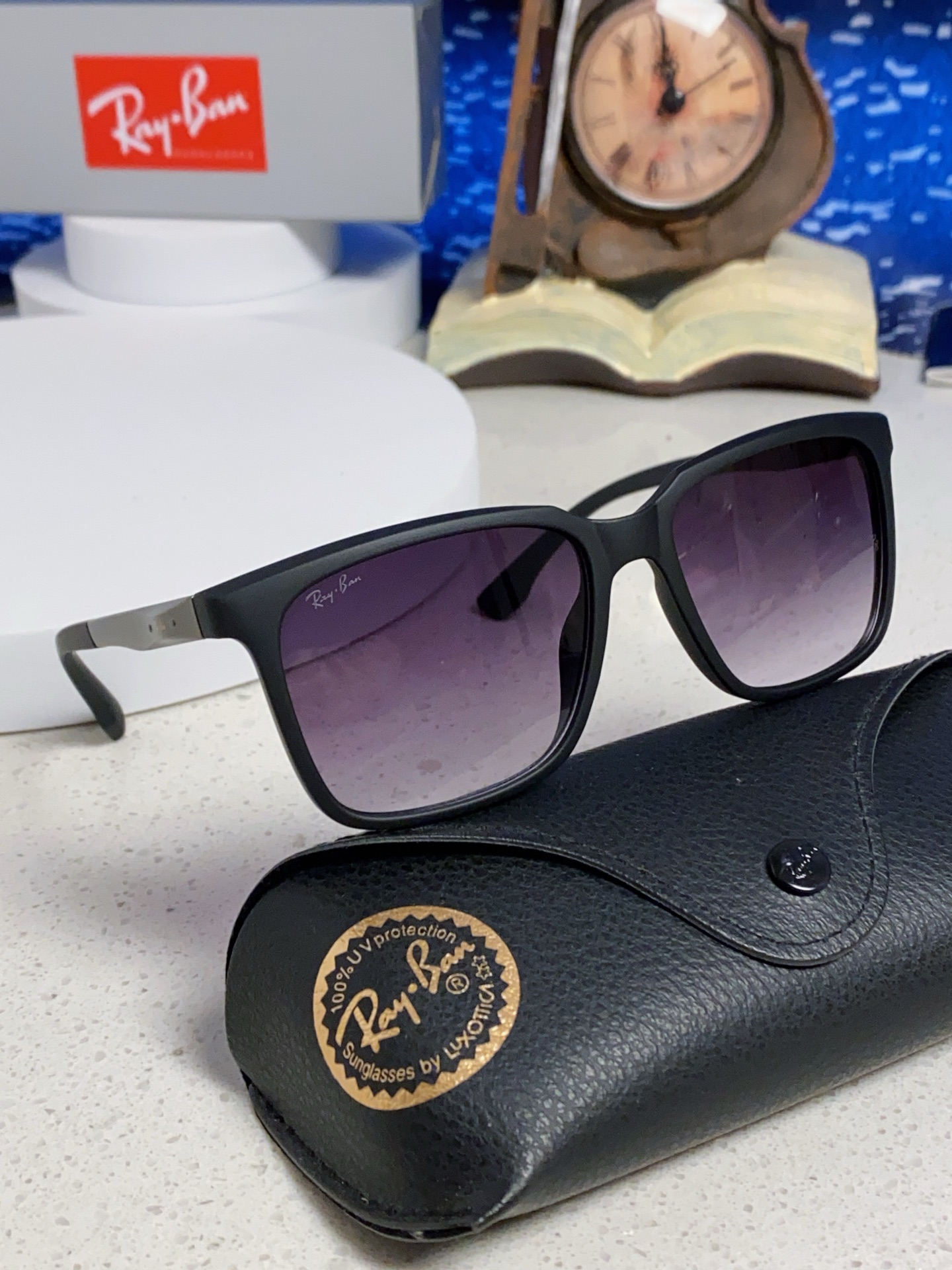 RayBan雷朋 2025新款大框男女太阳眼镜方框防紫外线大脸韩版网红墨镜 男女通用款 简约时尚 RB4