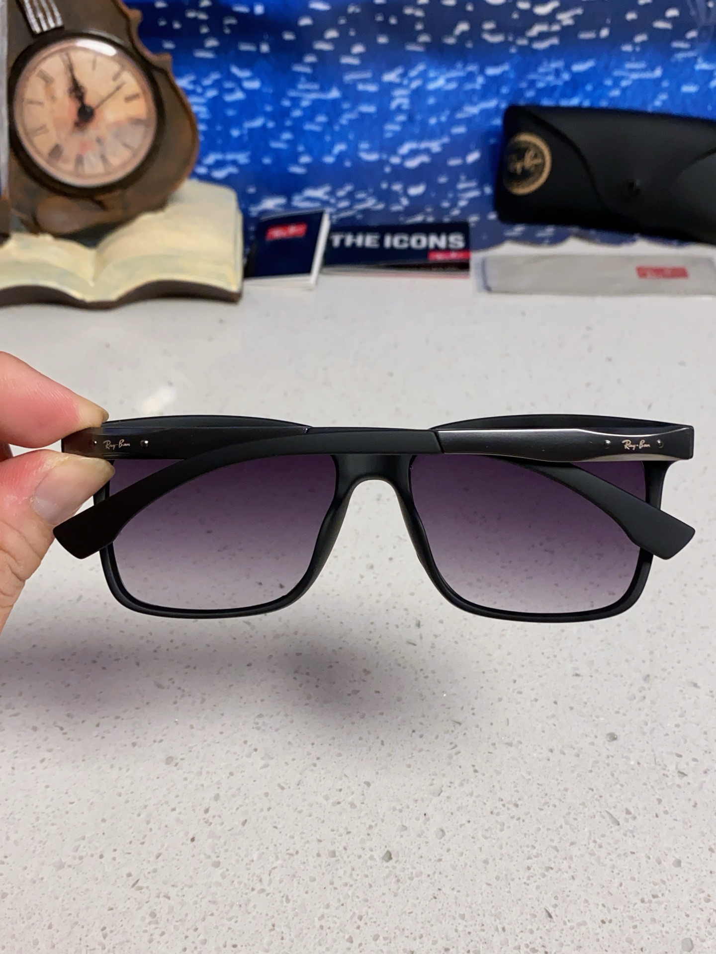 RayBan雷朋 2025新款大框男女太阳眼镜方框防紫外线大脸韩版网红墨镜 男女通用款 简约时尚 RB4