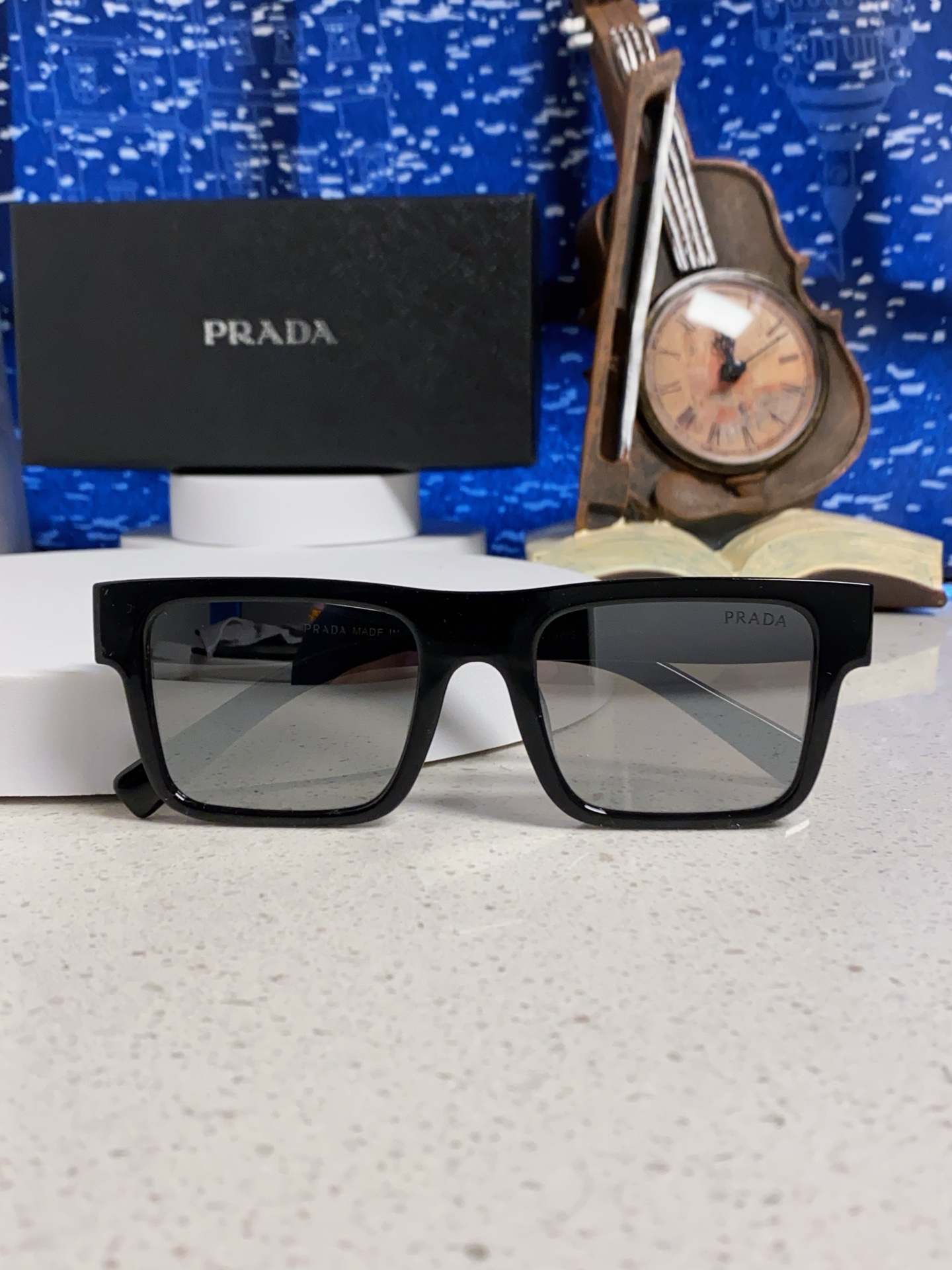 Prada普拉达 2025新款墨镜林志颖同款防紫外线方形驾驶开车防晒 时尚男女方框街拍太阳镜 PR19W