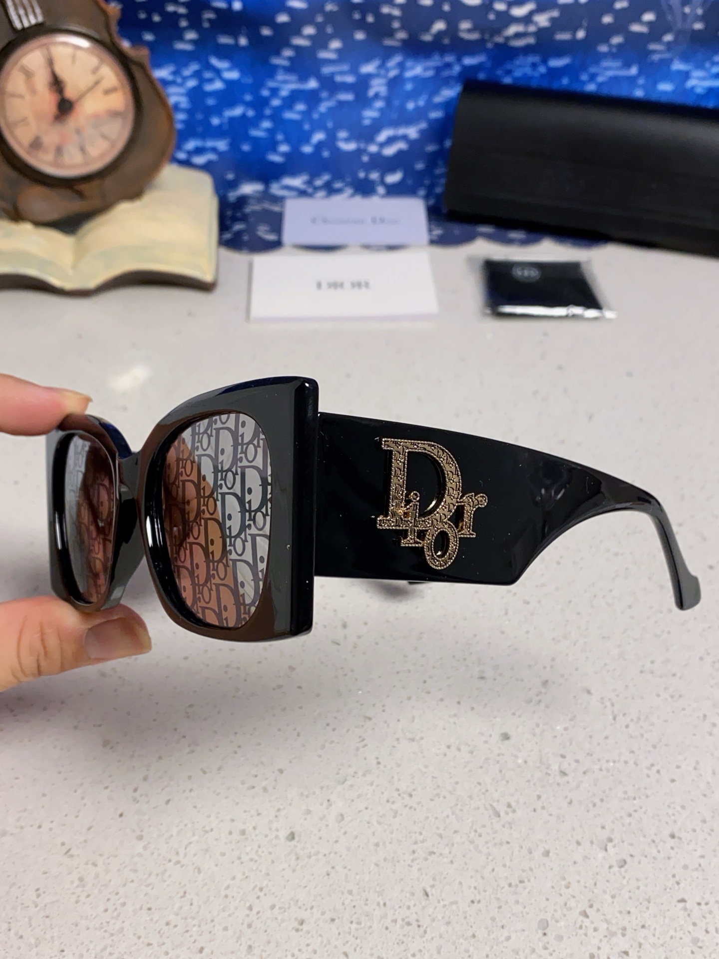 Dior迪奥 2025夏季新款欧美个性大框蝴蝶形猫眼墨镜男女潮圆脸显瘦方形太阳眼