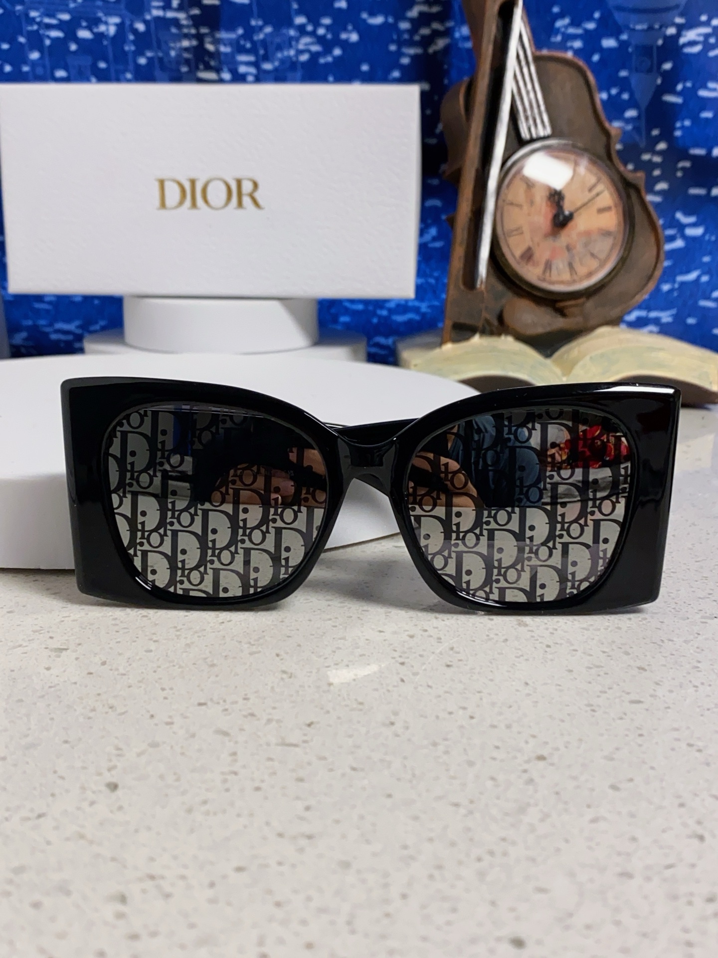 Dior迪奥 2025夏季新款欧美个性大框蝴蝶形猫眼墨镜男女潮圆脸显瘦方形太阳眼