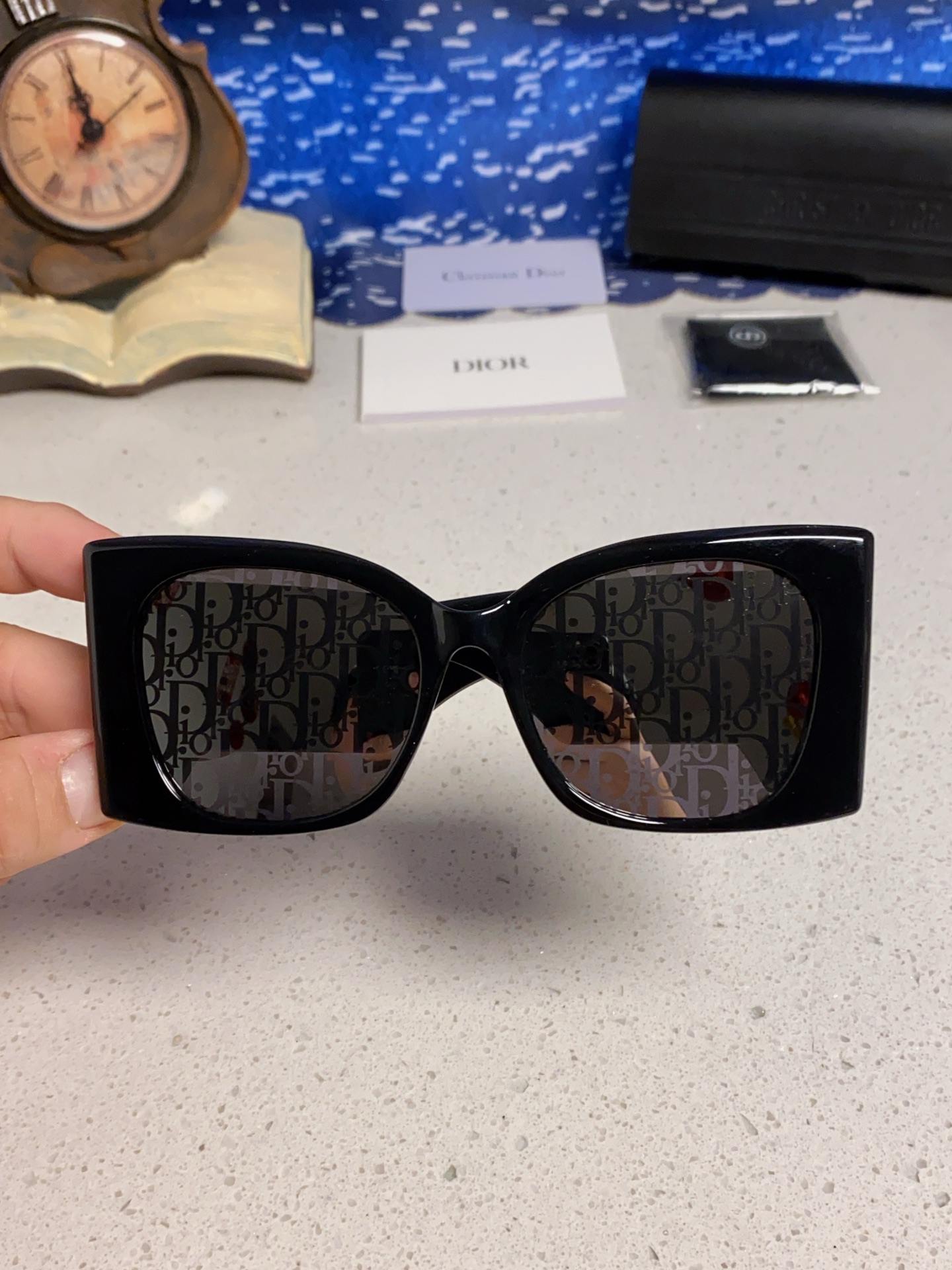 Dior迪奥 2025夏季新款欧美个性大框蝴蝶形猫眼墨镜男女潮圆脸显瘦方形太阳眼