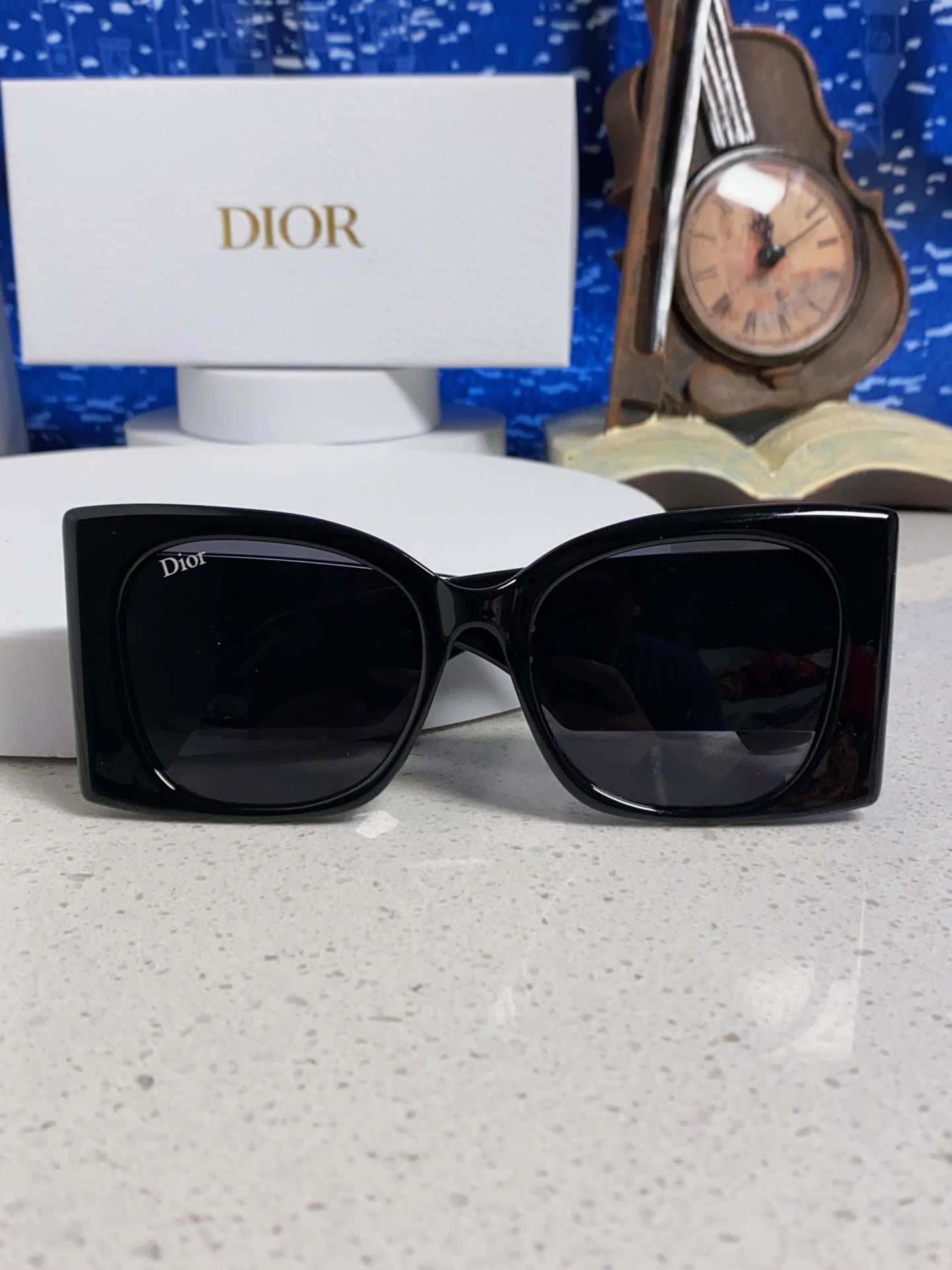 Dior迪奥 2025夏季新款欧美个性大框蝴蝶形猫眼墨镜男女潮圆脸显瘦方形太阳眼