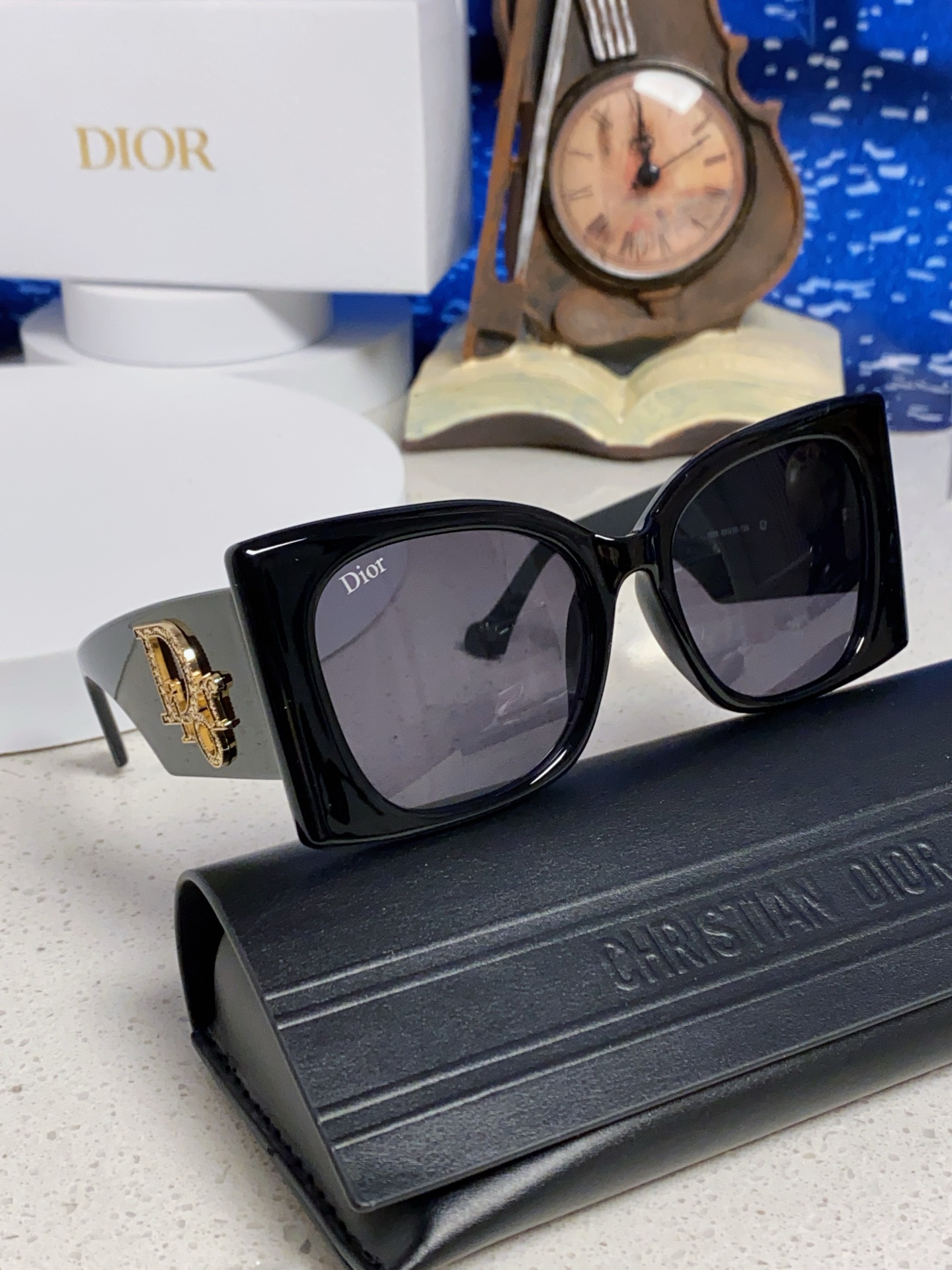 Dior迪奥 2025夏季新款欧美个性大框蝴蝶形猫眼墨镜男女潮圆脸显瘦方形太阳眼