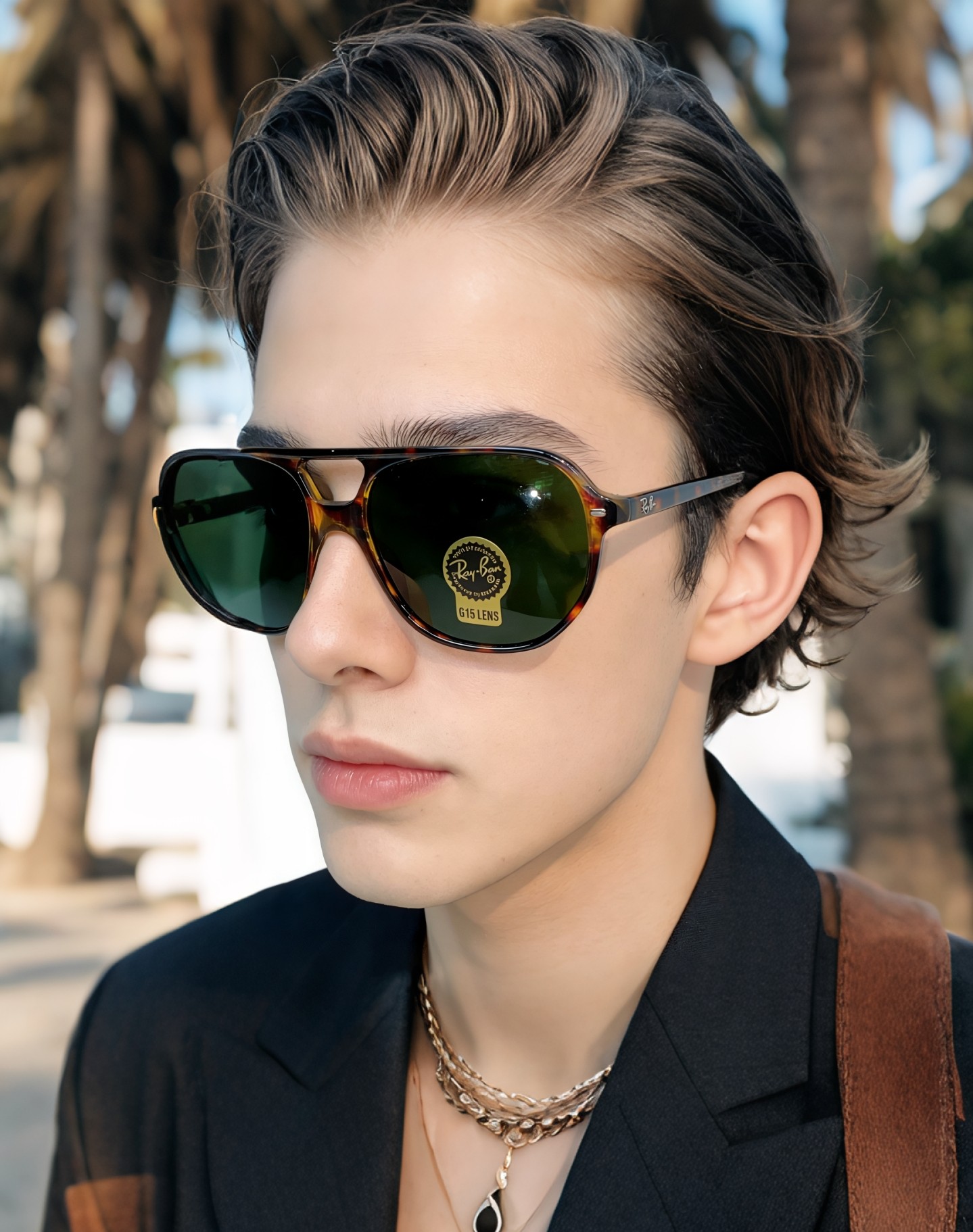 RayBan雷朋 2026新款双梁高光泽感黑色醋酸板材镜框，质感细腻、耐磨抗造，线条圆润流畅，经典永不过