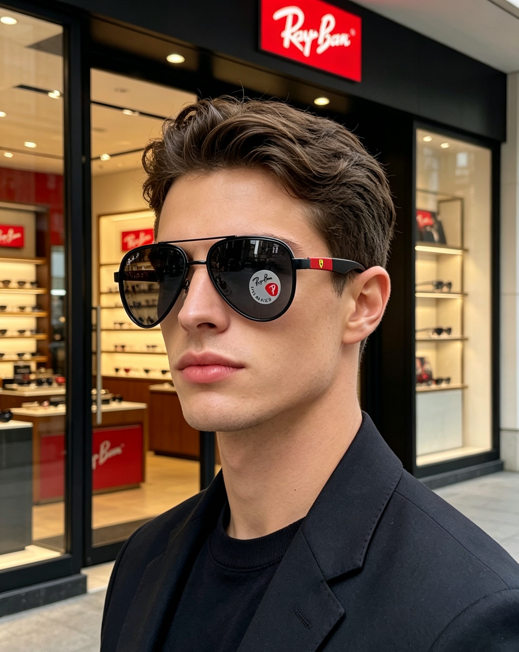 RayBan雷朋 × 法拉利 2026新款联名飞行员偏光太阳镜 | 速度与经典的碰撞这副墨镜以经典的飞行