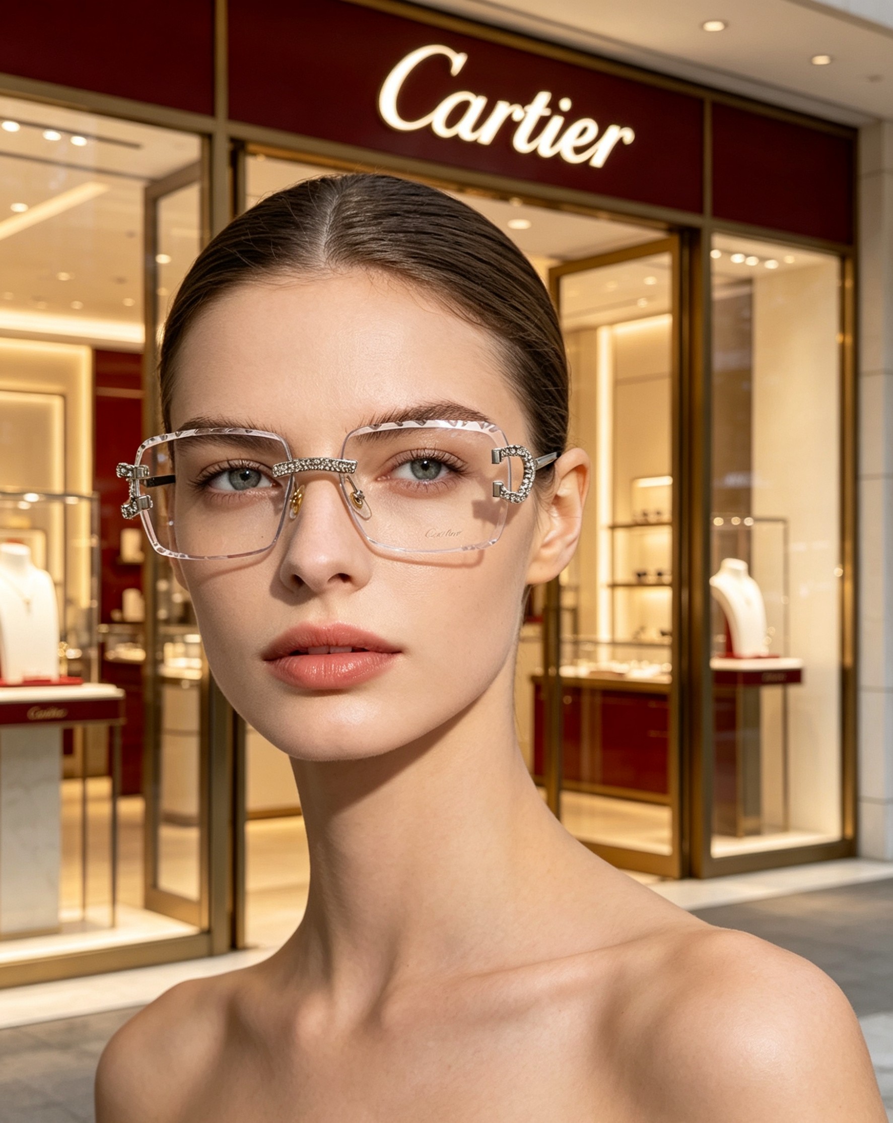 Cartier卡地亚 2026新款镶钻切边花刀太阳镜轻奢高级感ins欧美嘻哈说唱hiPhoP眼镜 男女通