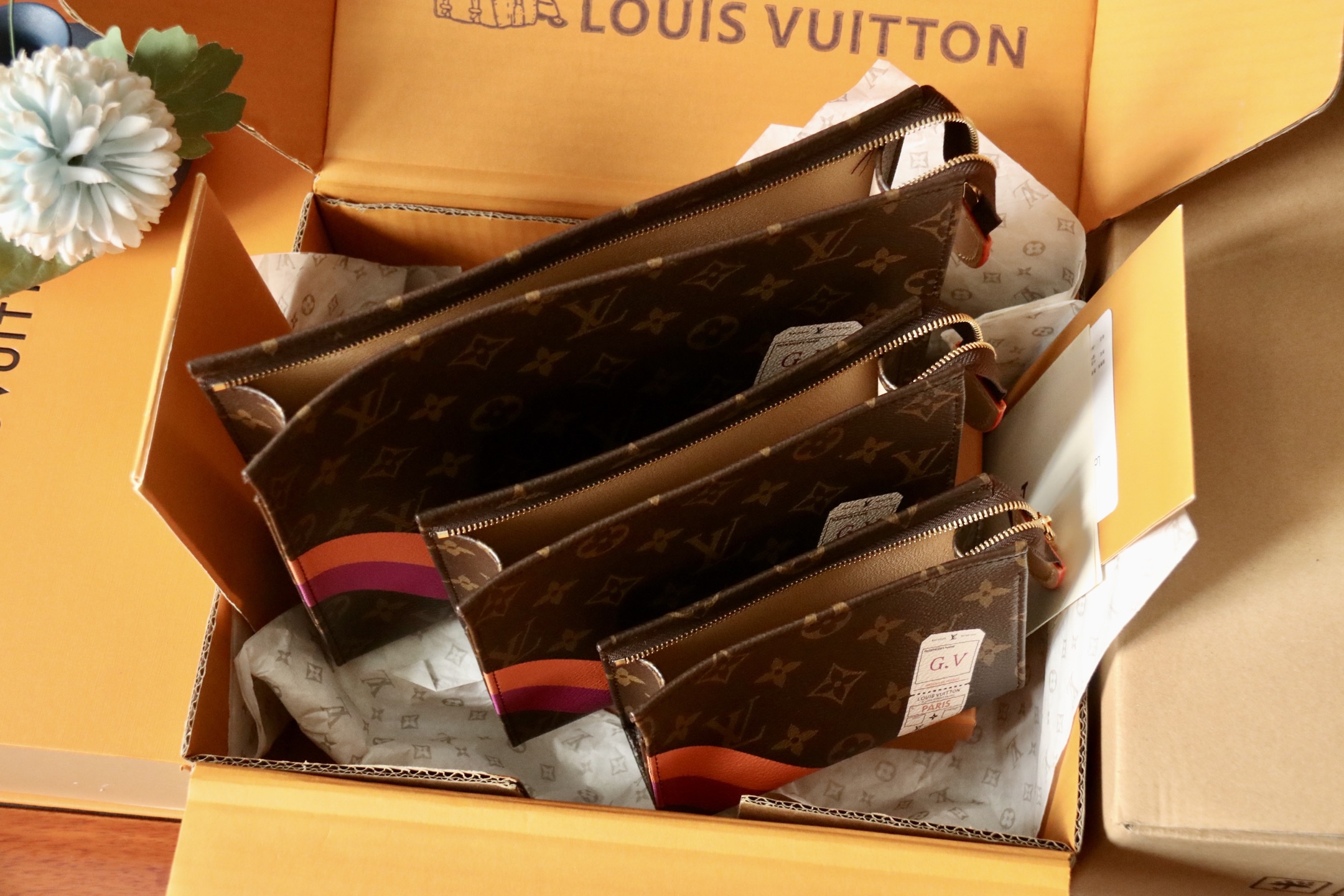 Louis Vuitton Monogram Trio Pouch Set, Authentic Designer Handbag 10 i1752822801252 6463 0 8