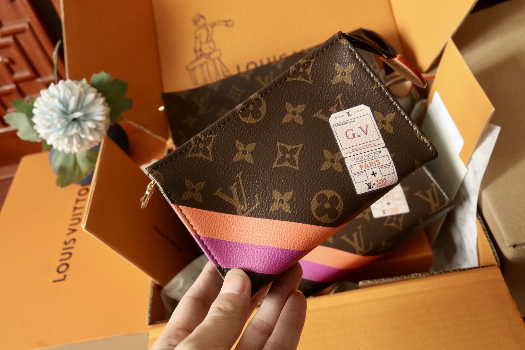 Louis Vuitton Monogram Trio Pouch Set, Authentic Designer Handbag 9 i1752822801300 5938 0 7