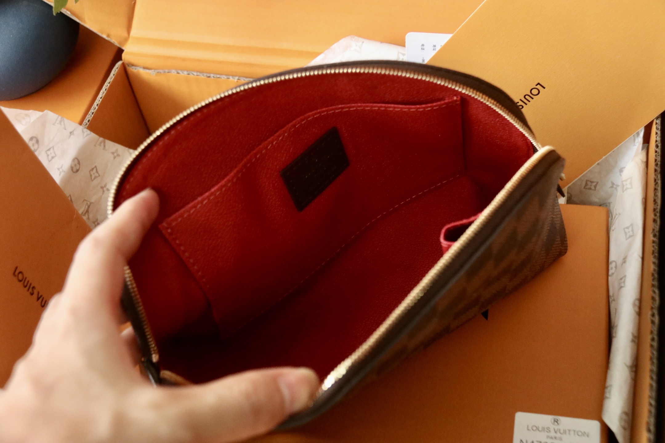 Louis Vuitton Damier Ebene Canvas Nice BB Toiletry Pouch, 24 x 17 x 6 cm 6 i1753339731500 800 0 4