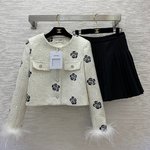 Chanel Clothing Coats & Jackets Shirts & Blouses Two Piece Outfits & Matching Sets Luxury Cheap Replica
 Black White Weave